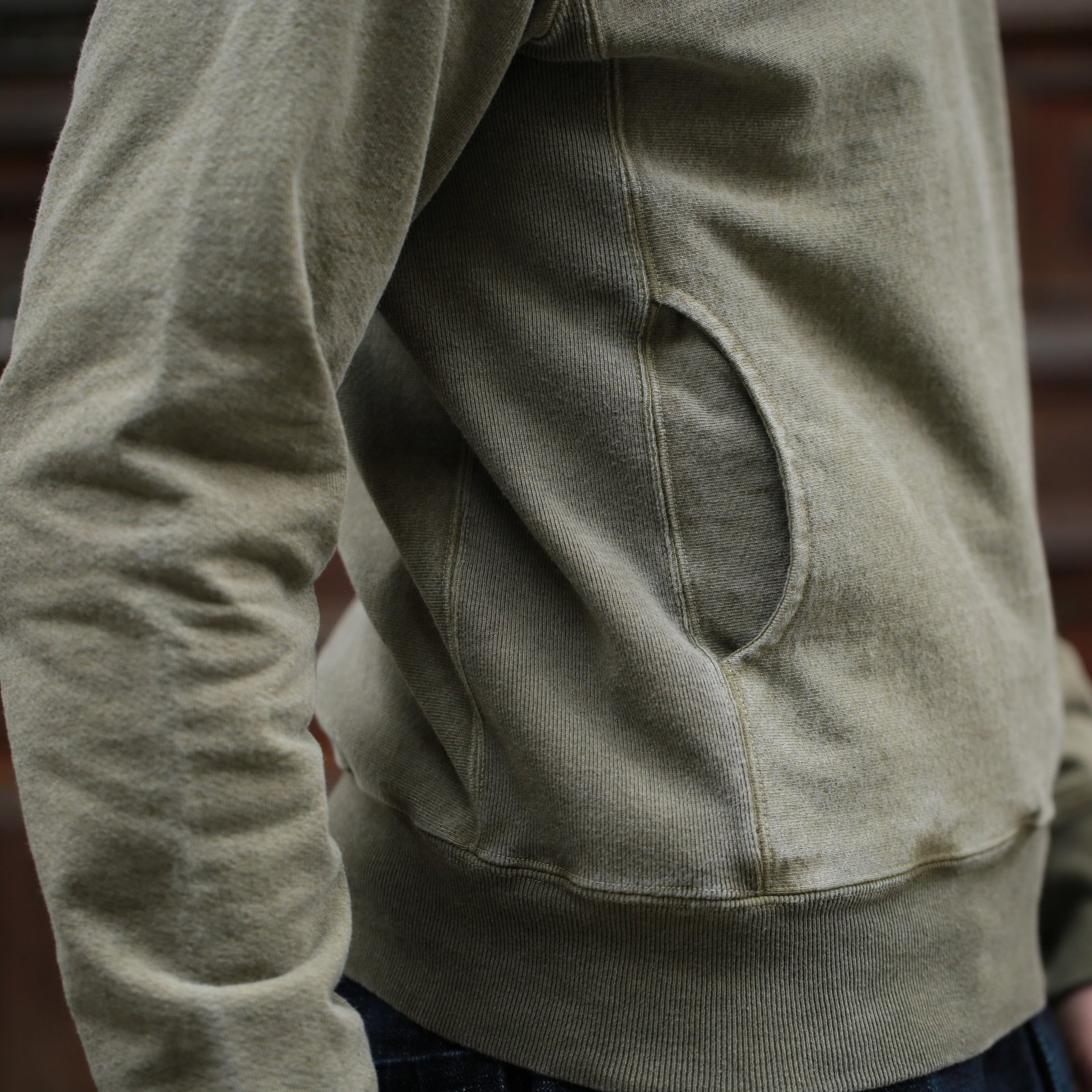 Heavy Pullover Hooded Sweatshirt in Sage Green