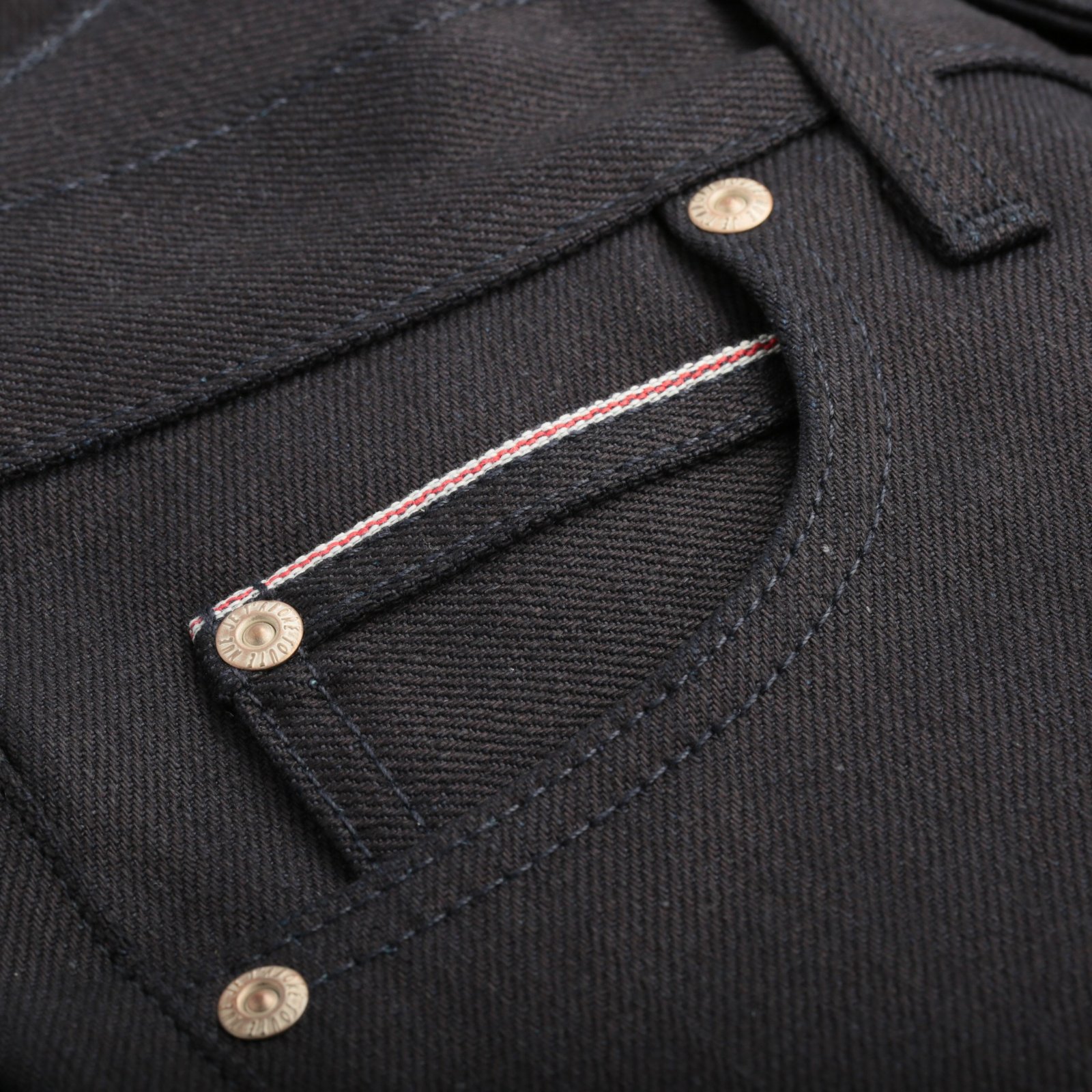 NAKED & FAMOUS SuperGuy Indigo X Indigo Stretch Selvedge coin pocket photo flâneurs