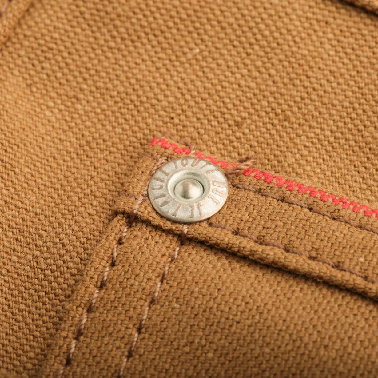 flâneurs NAKED & FAMOUS SuperGuy Army Green "Duck" Canvas Selvedge rivet