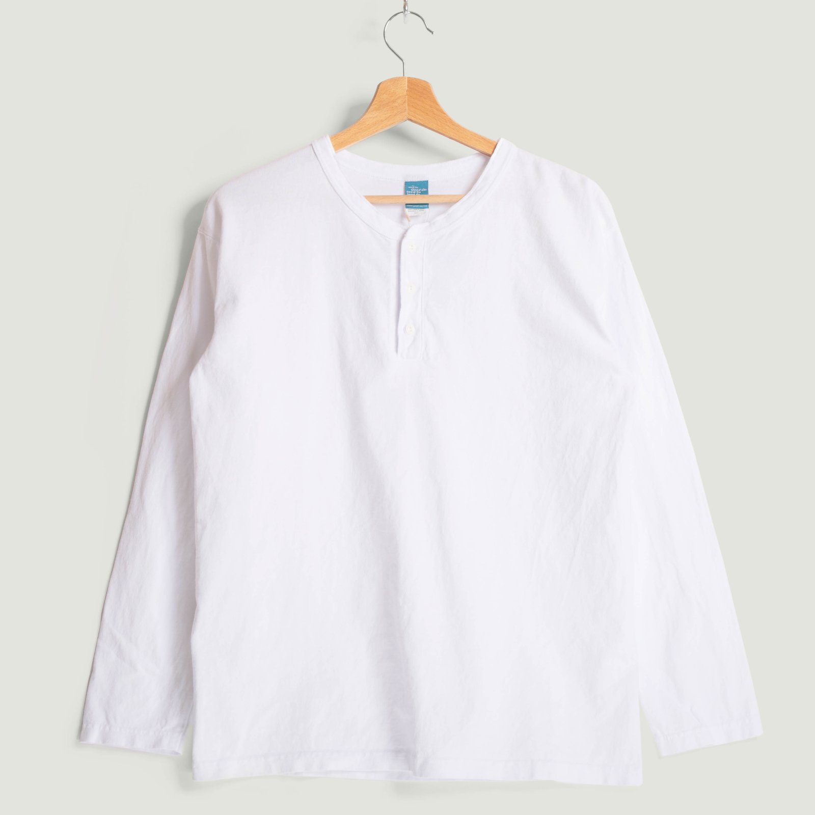 L/S Henley Tee White