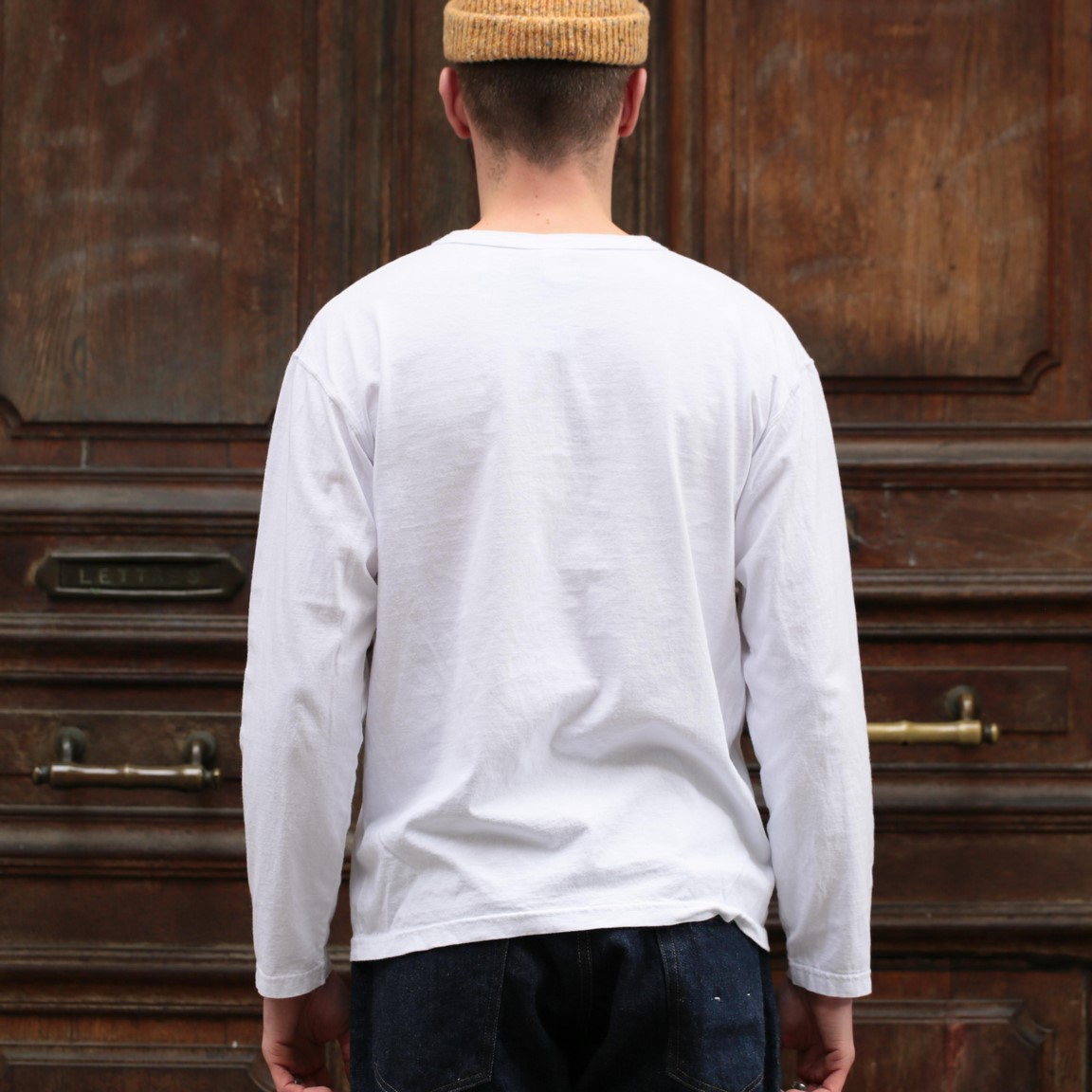 L/S Henley Tee White