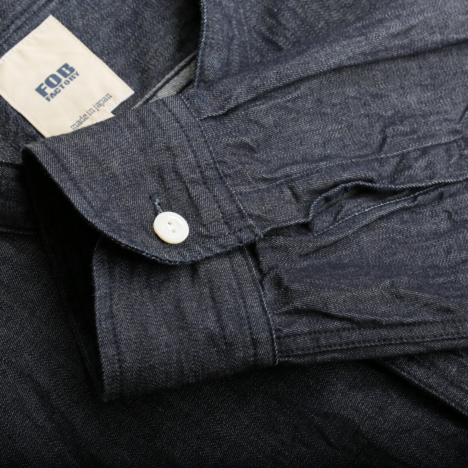 Band Collar Denim Shirt