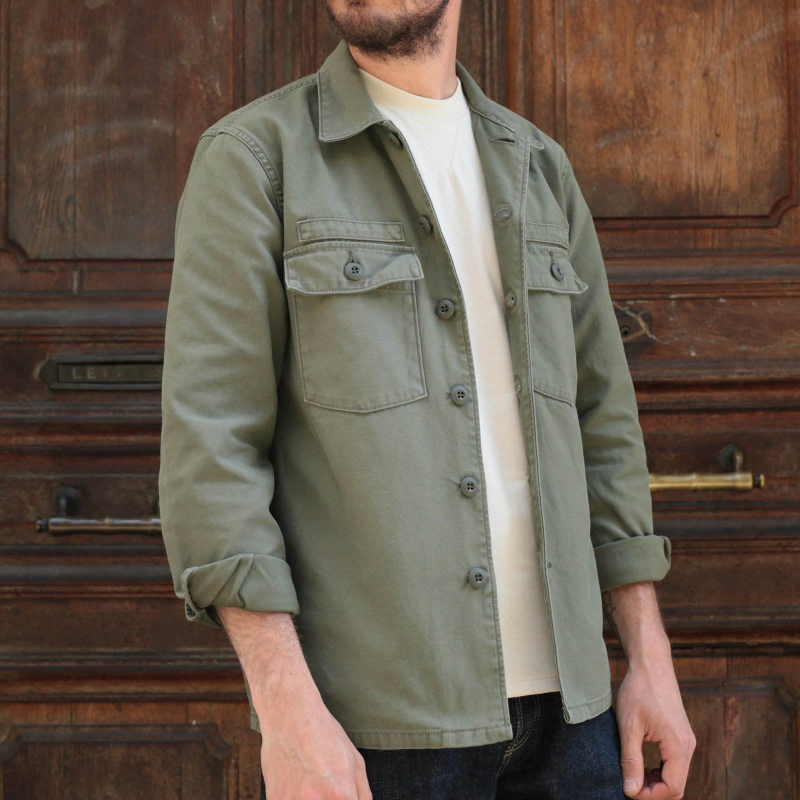 F2362 Fatigue Shirt Jacket Olive