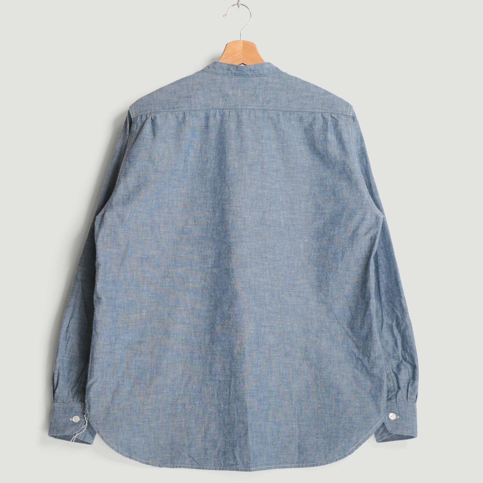 F3428 Selvedge Chambray Band Collar Shirt