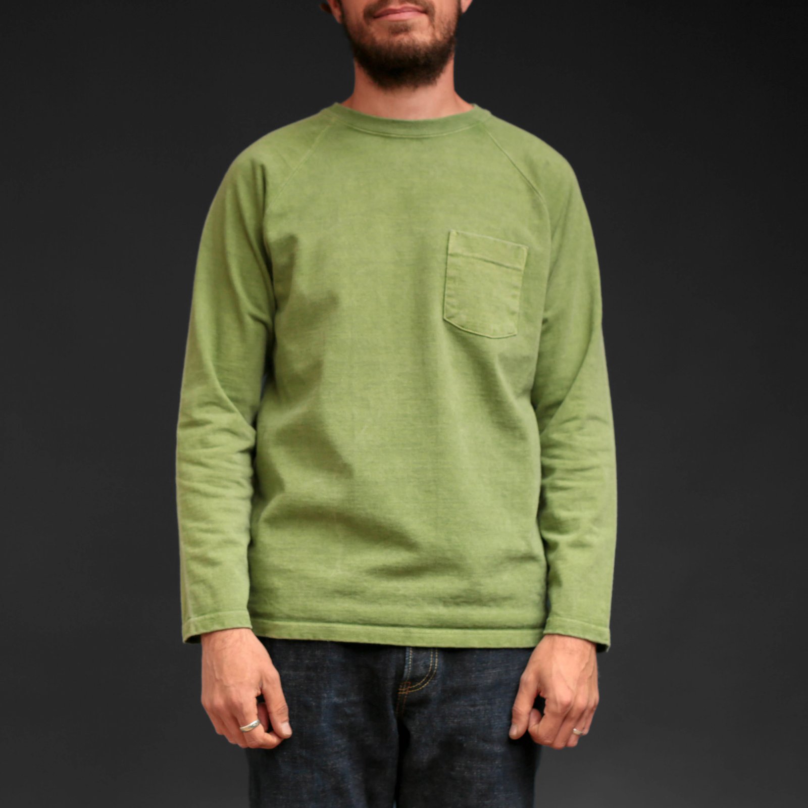 Heavy Raglan LS Pocket T-Shirt P-Matcha