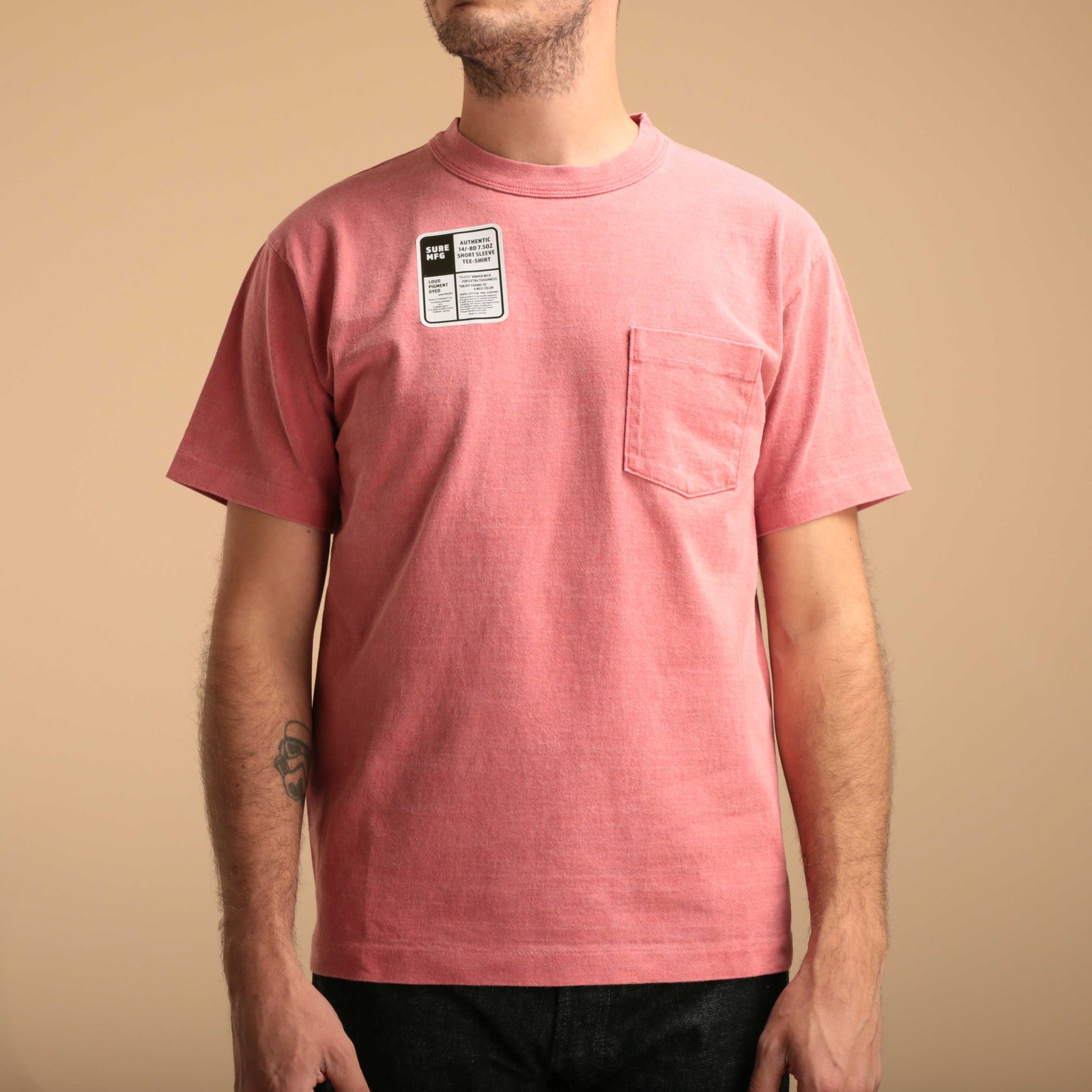"SURE MFG" 7.5oz Pocket S/S Tee Sweet Chili