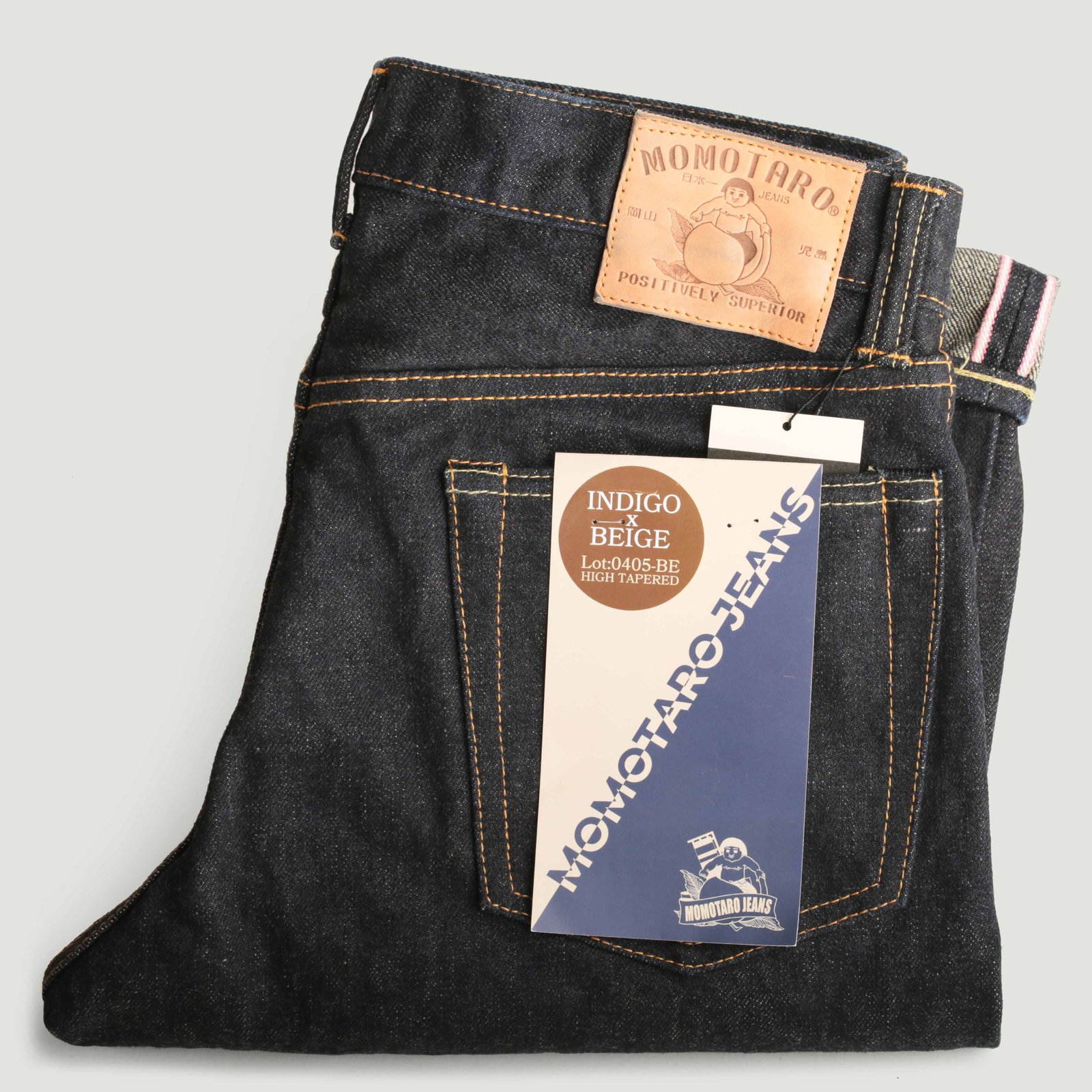 0405-BE High Tapered 18oz Indigo×Beige