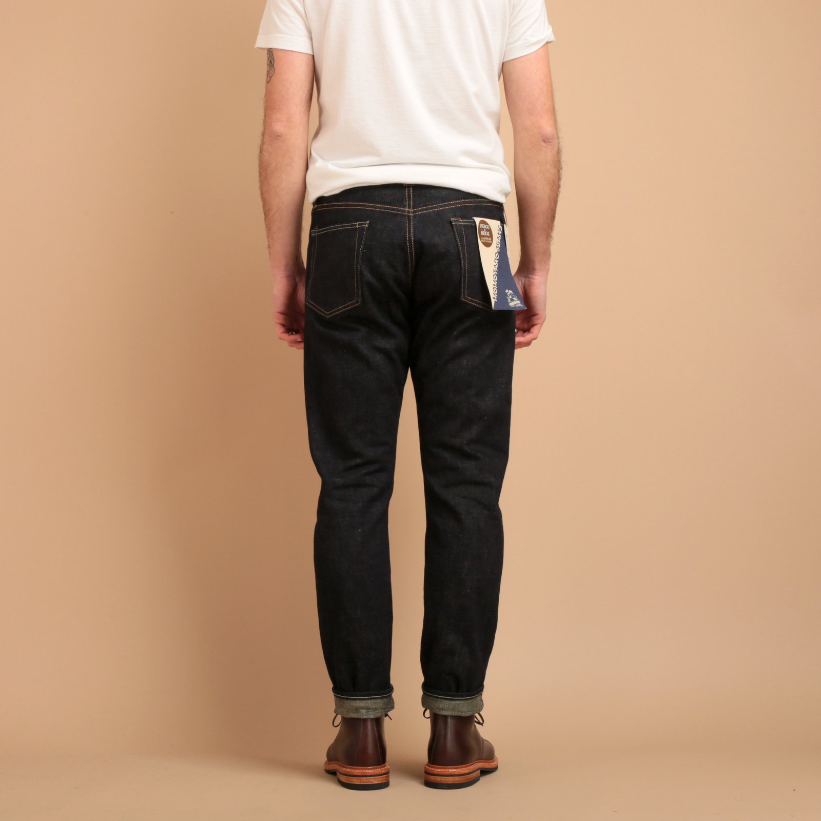 0405-BE High Tapered 18oz Indigo×Beige