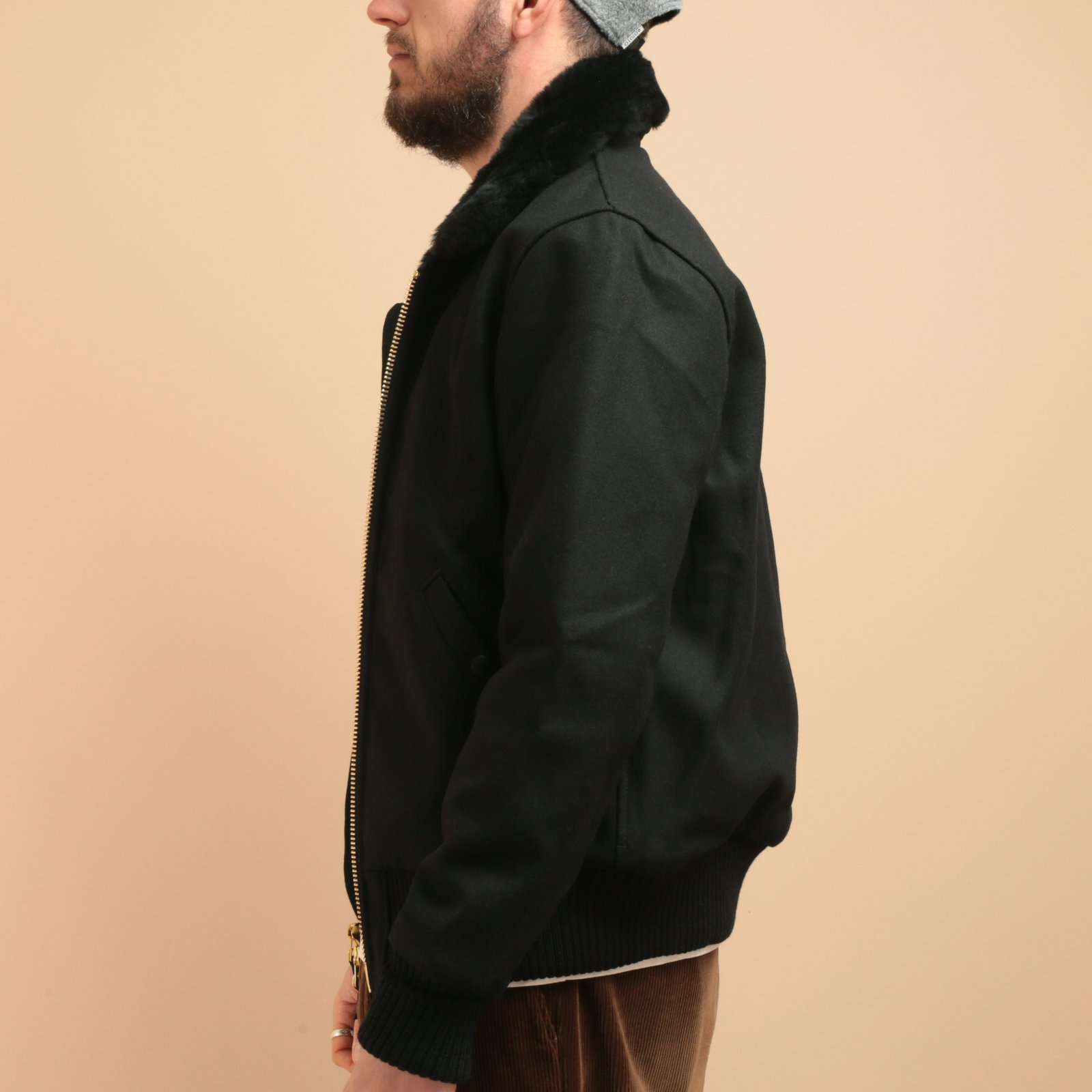 Flyer's Club Jacket Melton Wool Black