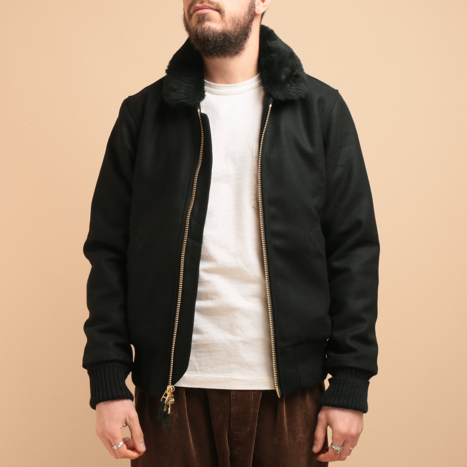 Flyer's Club Jacket Melton Wool Black