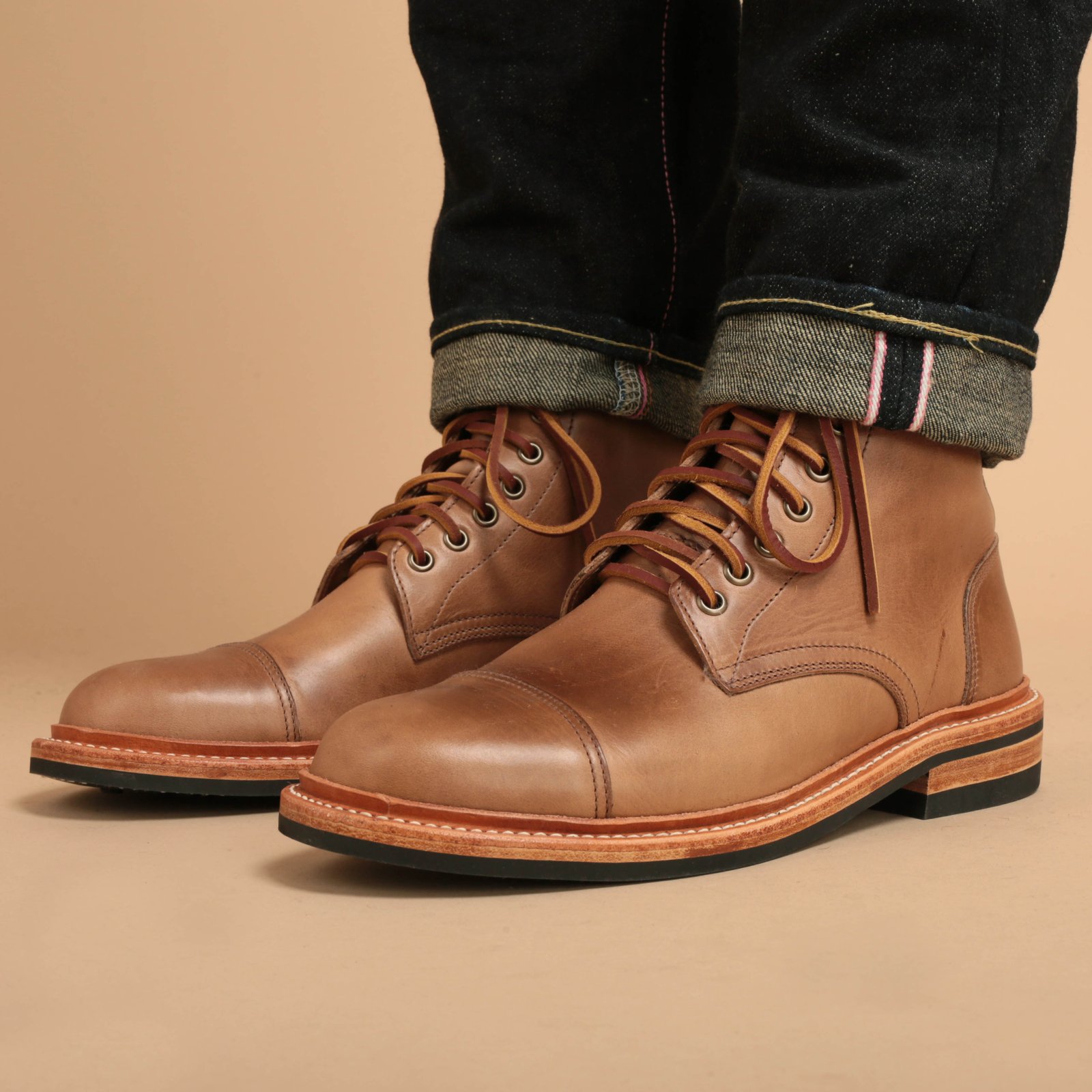 Cap-Toe Trench Boot Natural Chromexcel