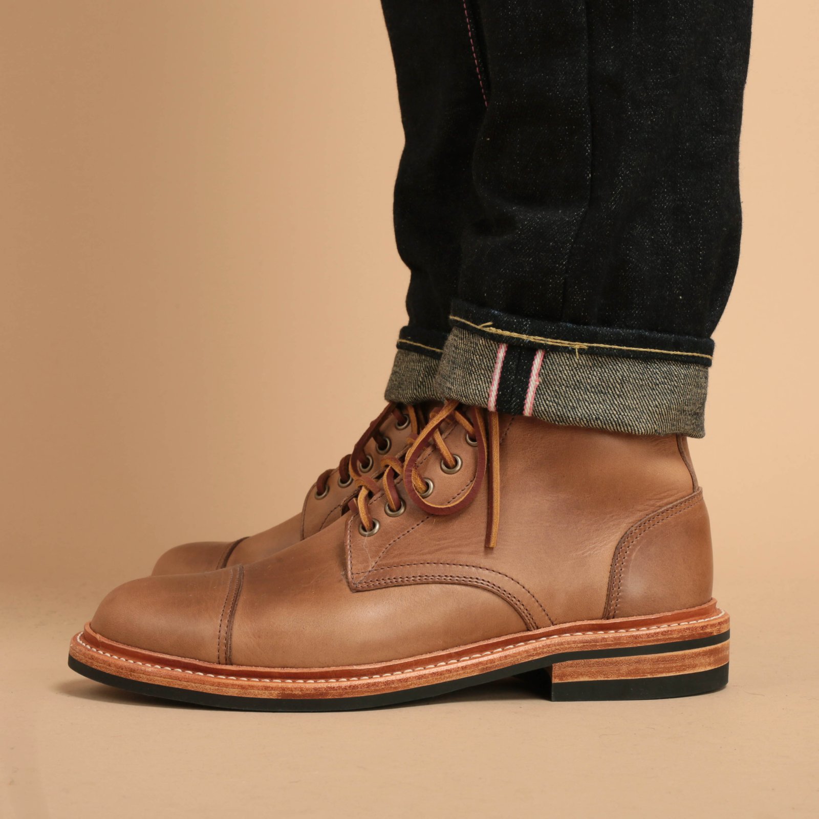 Cap-Toe Trench Boot Natural Chromexcel