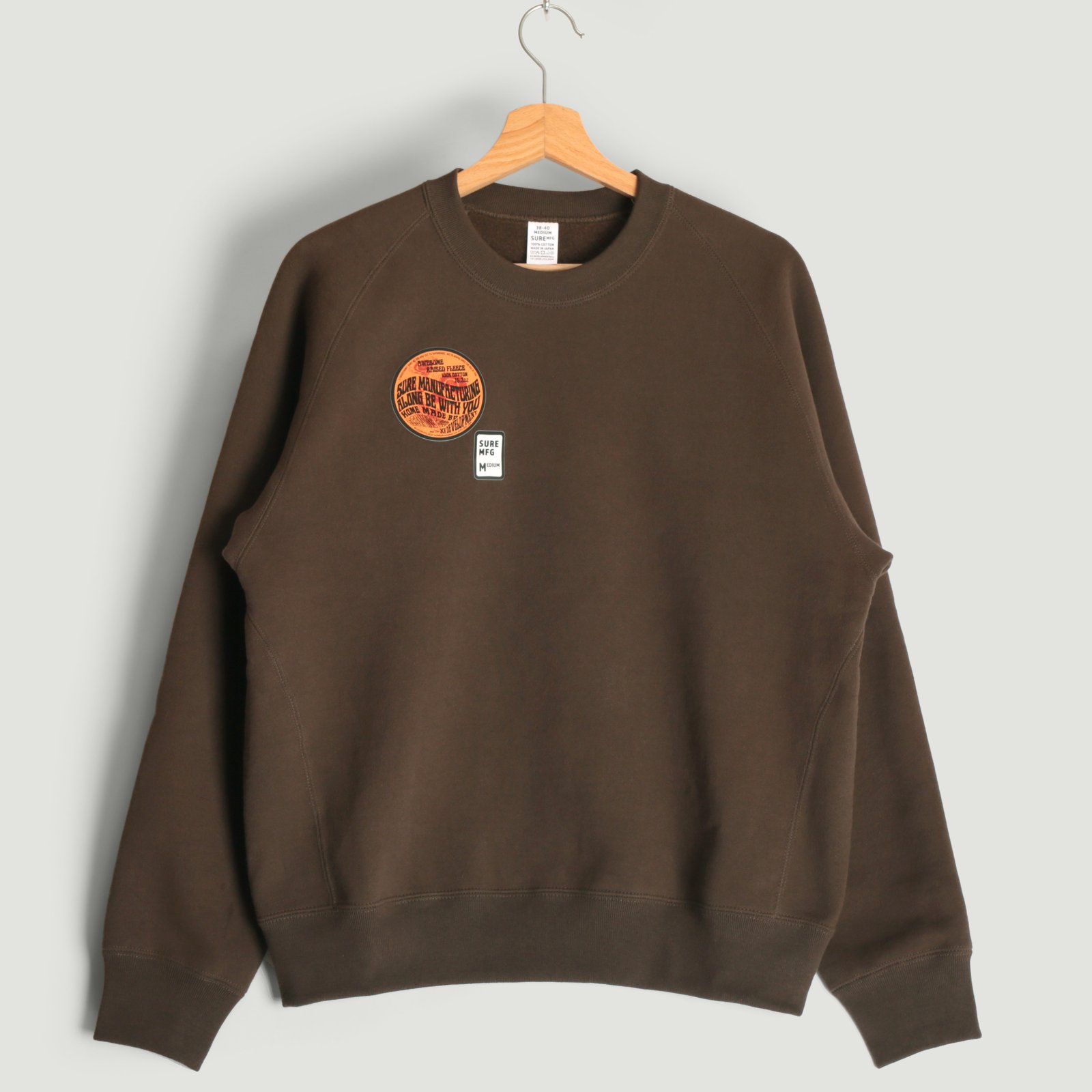 "SURE MFG" Awesome Crewneck Sweatshirt Brown