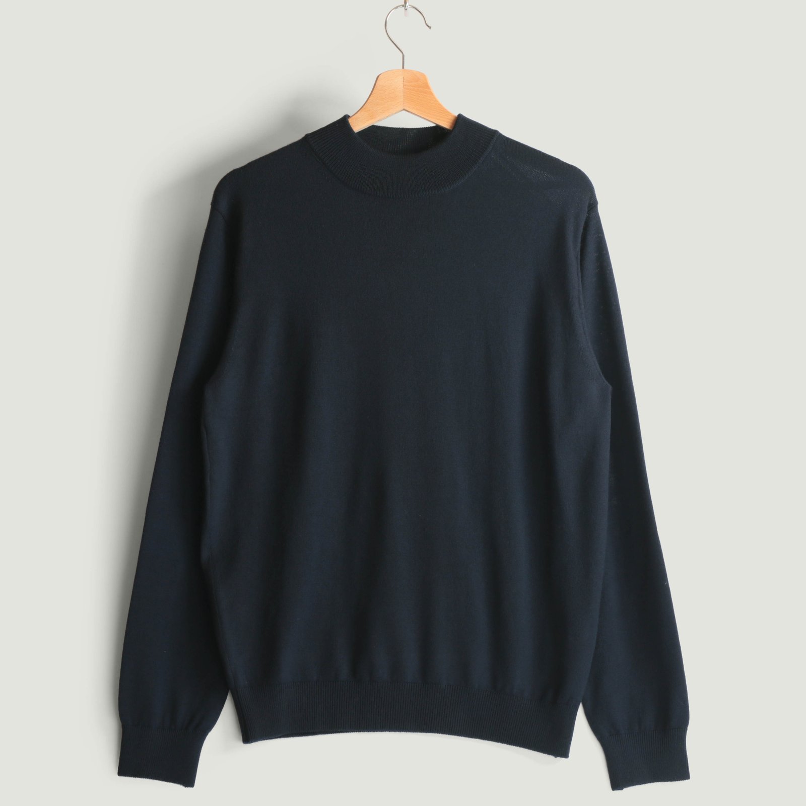 Pull Mérinos Col Cheminée Navy