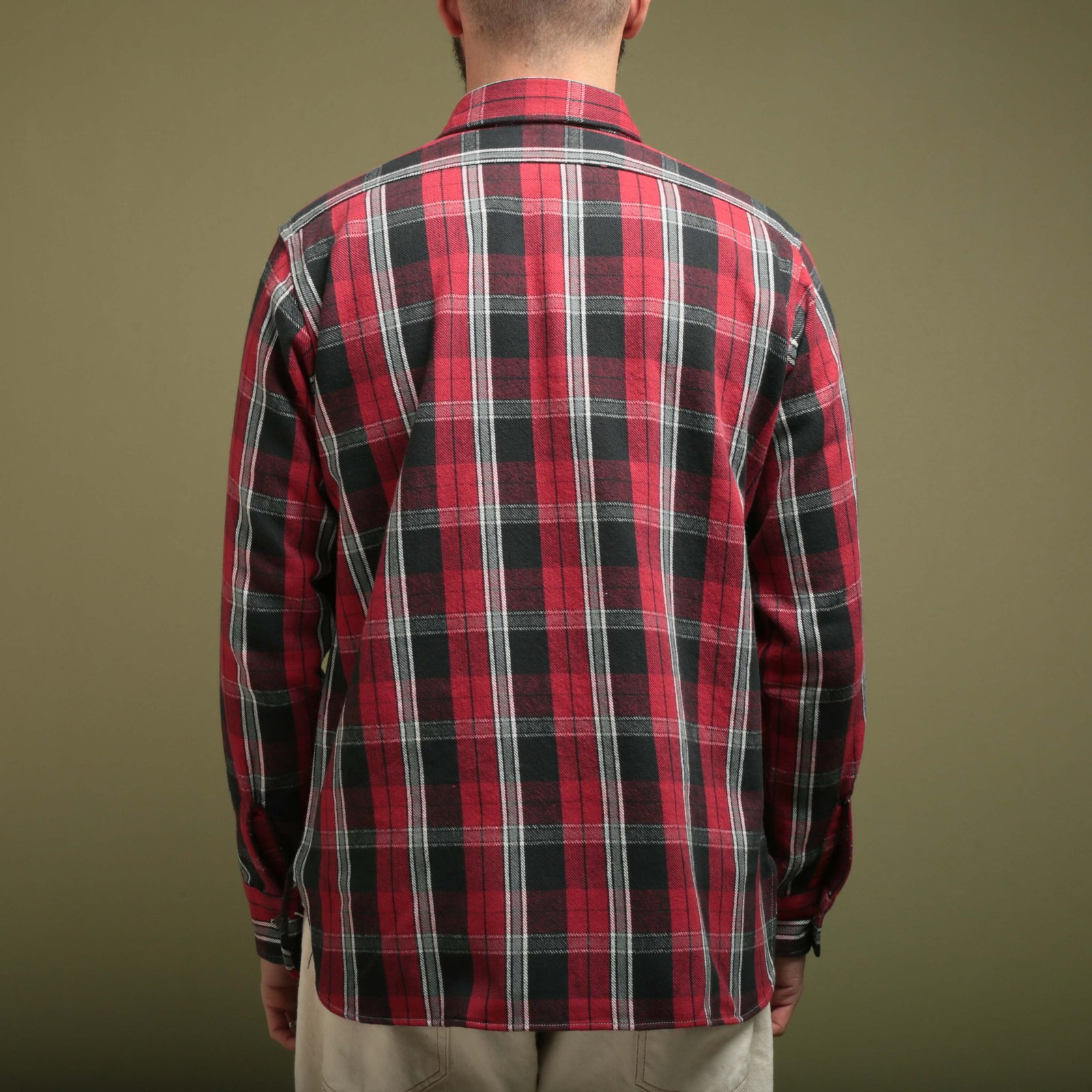 Lot 3022 Flannel Shirt With Chinstrap Red