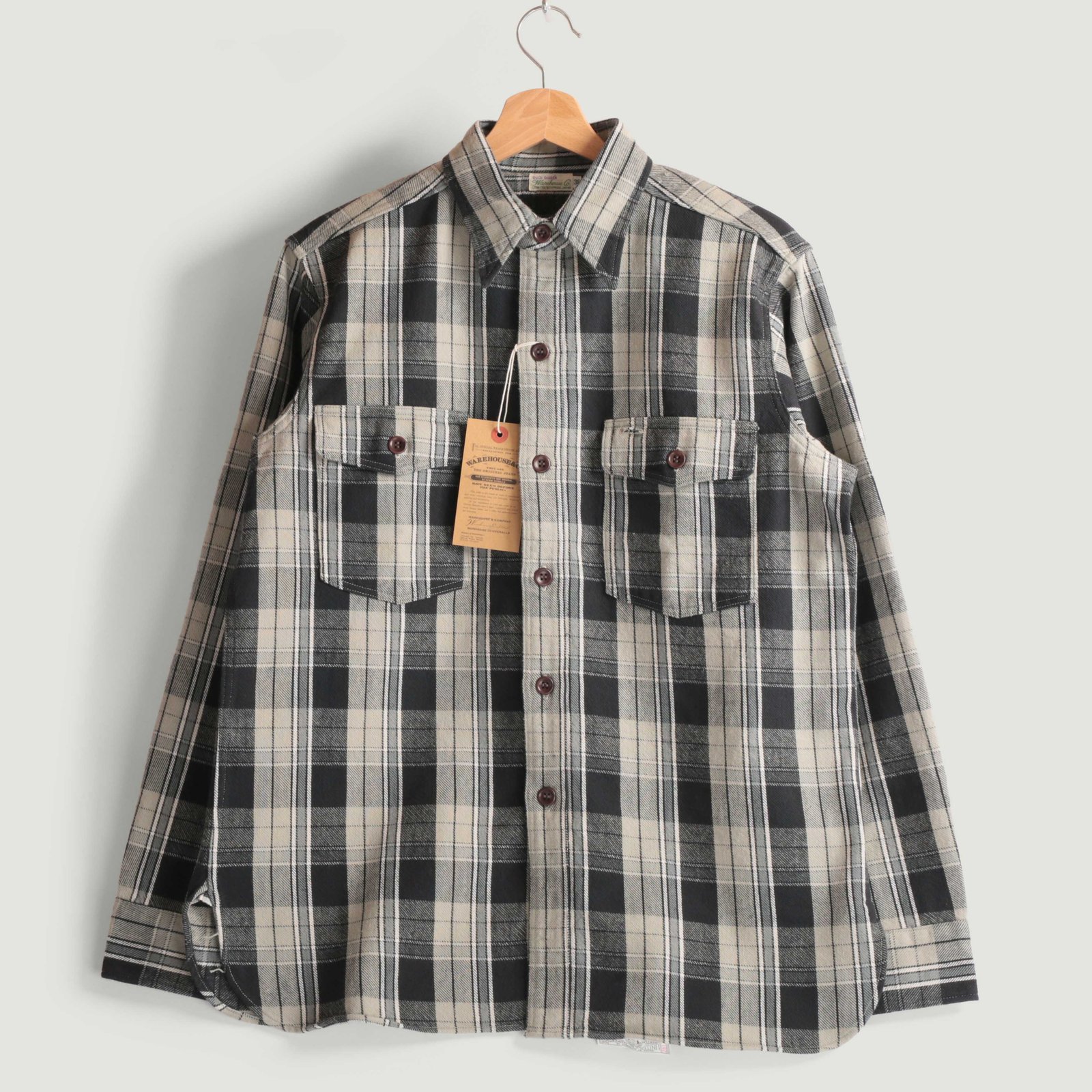 Lot 3022 Flannel Shirt With Chinstrap Gray