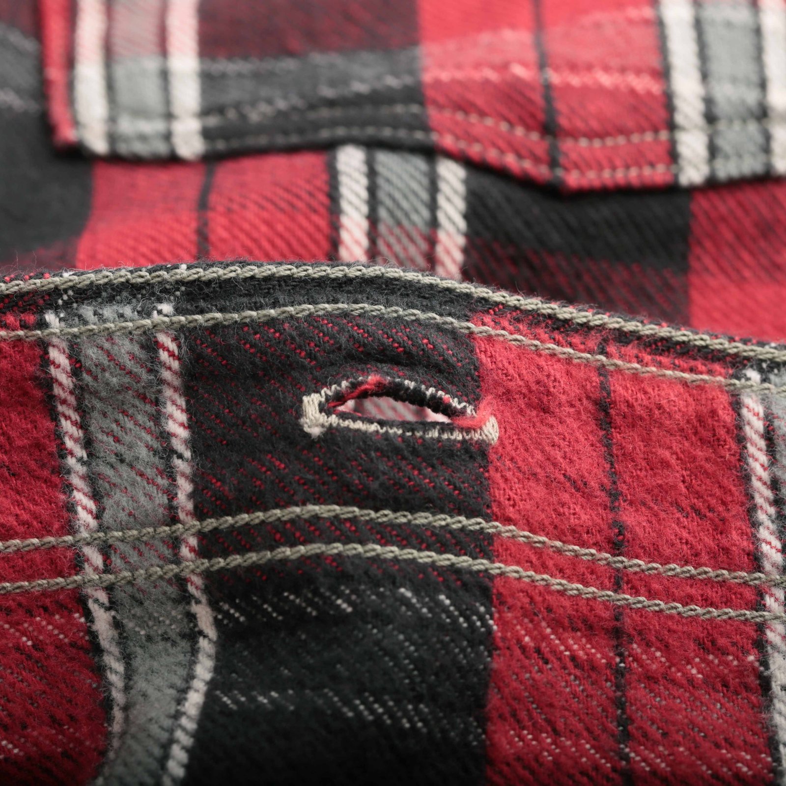 Lot 3022 Flannel Shirt With Chinstrap Red