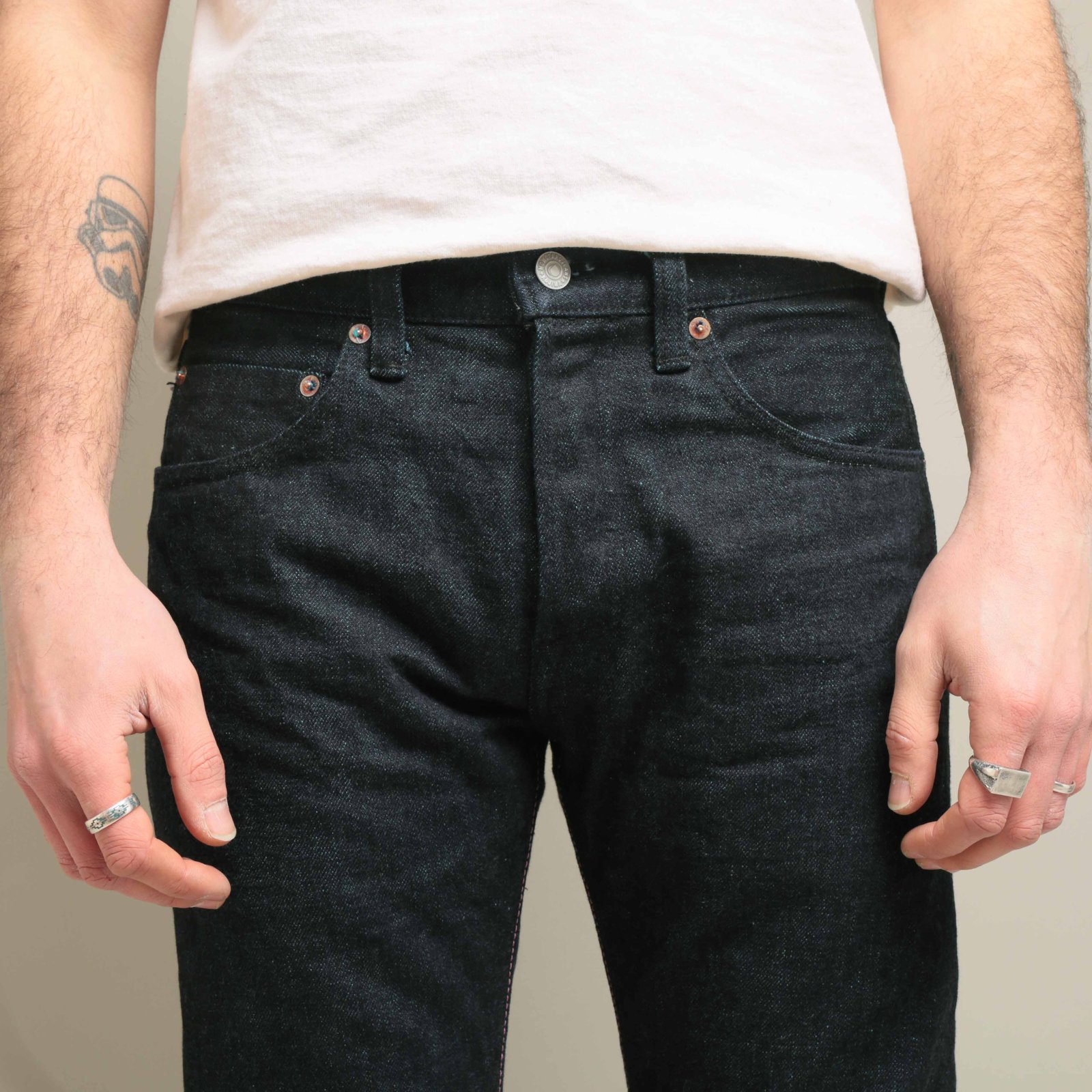 0306-IM Tight Tapered 15,7oz Indigo x Mint