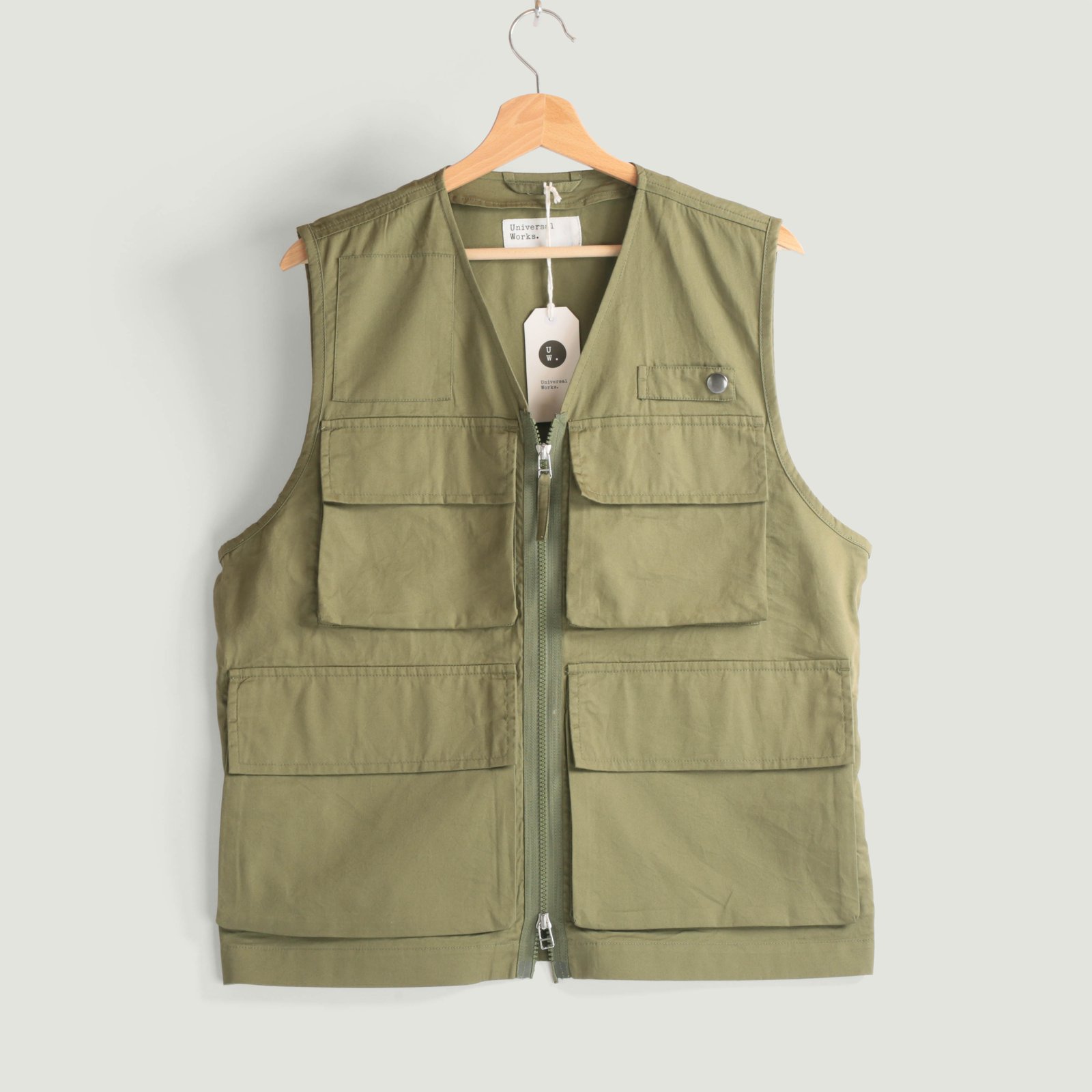 Photographers Gilet in Olive Fine Twill
