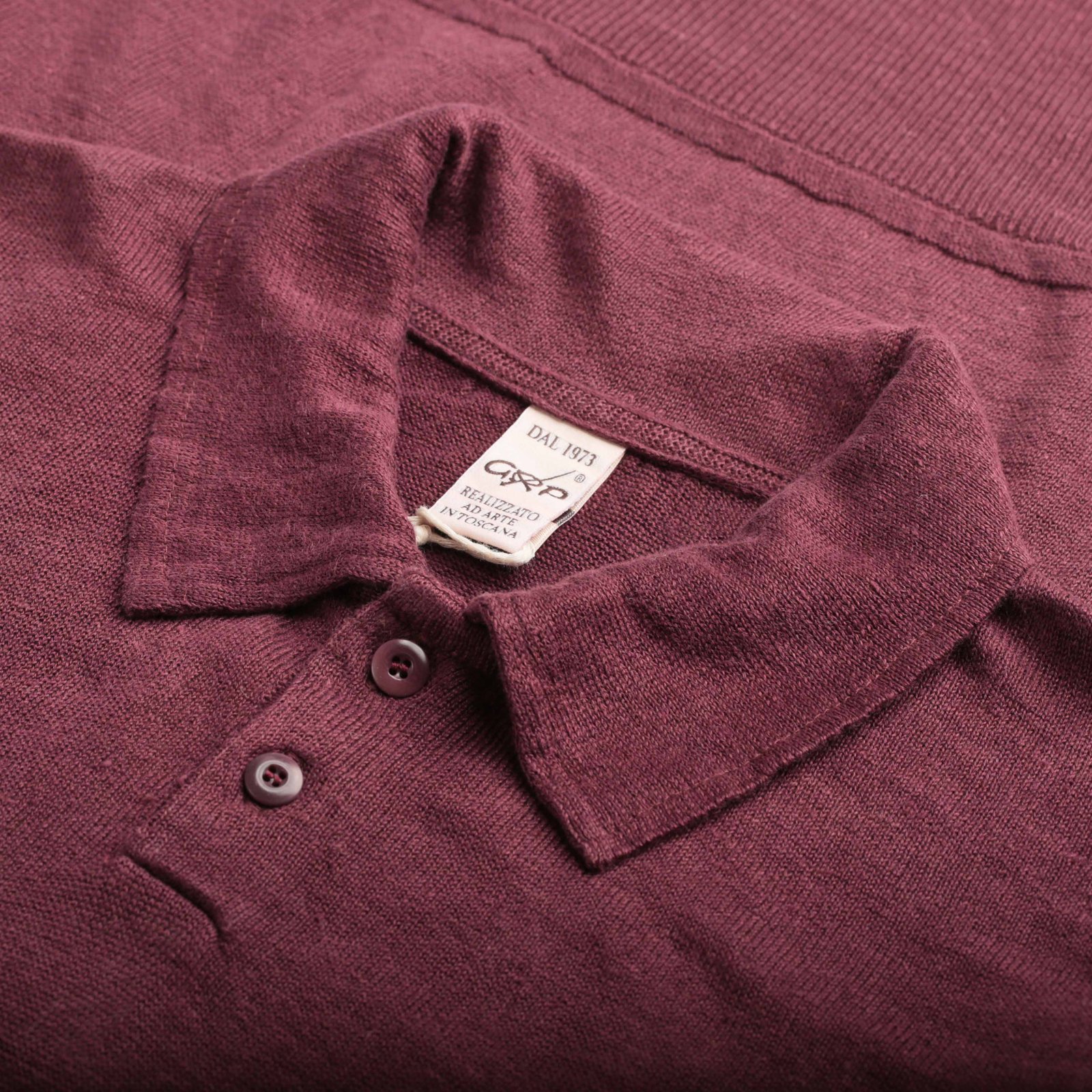 GRP / Long Sleeve Linen Polo Bordeaux