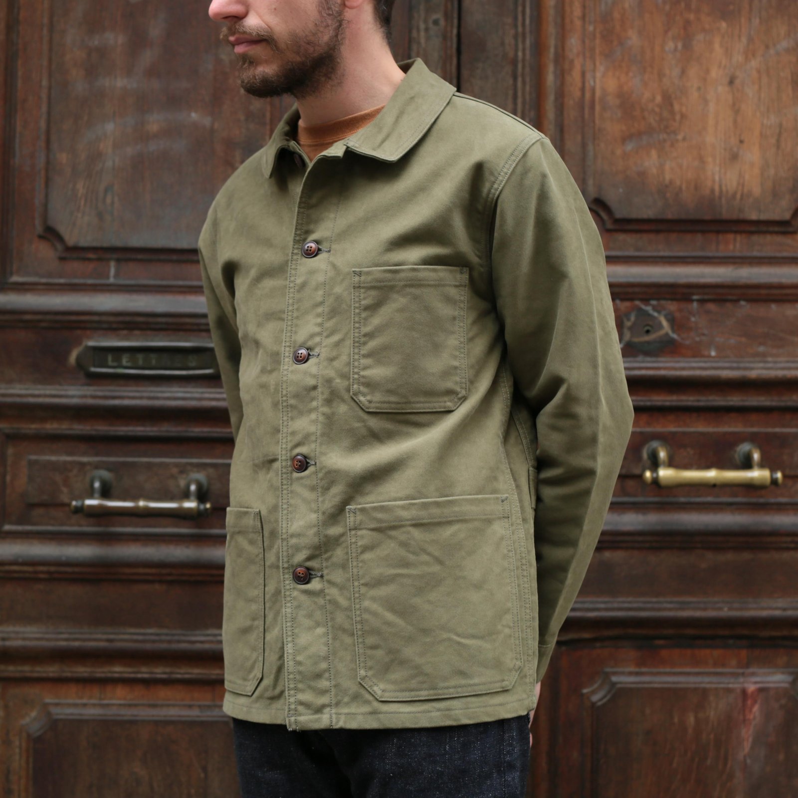 French Moleskin Jacket Olive