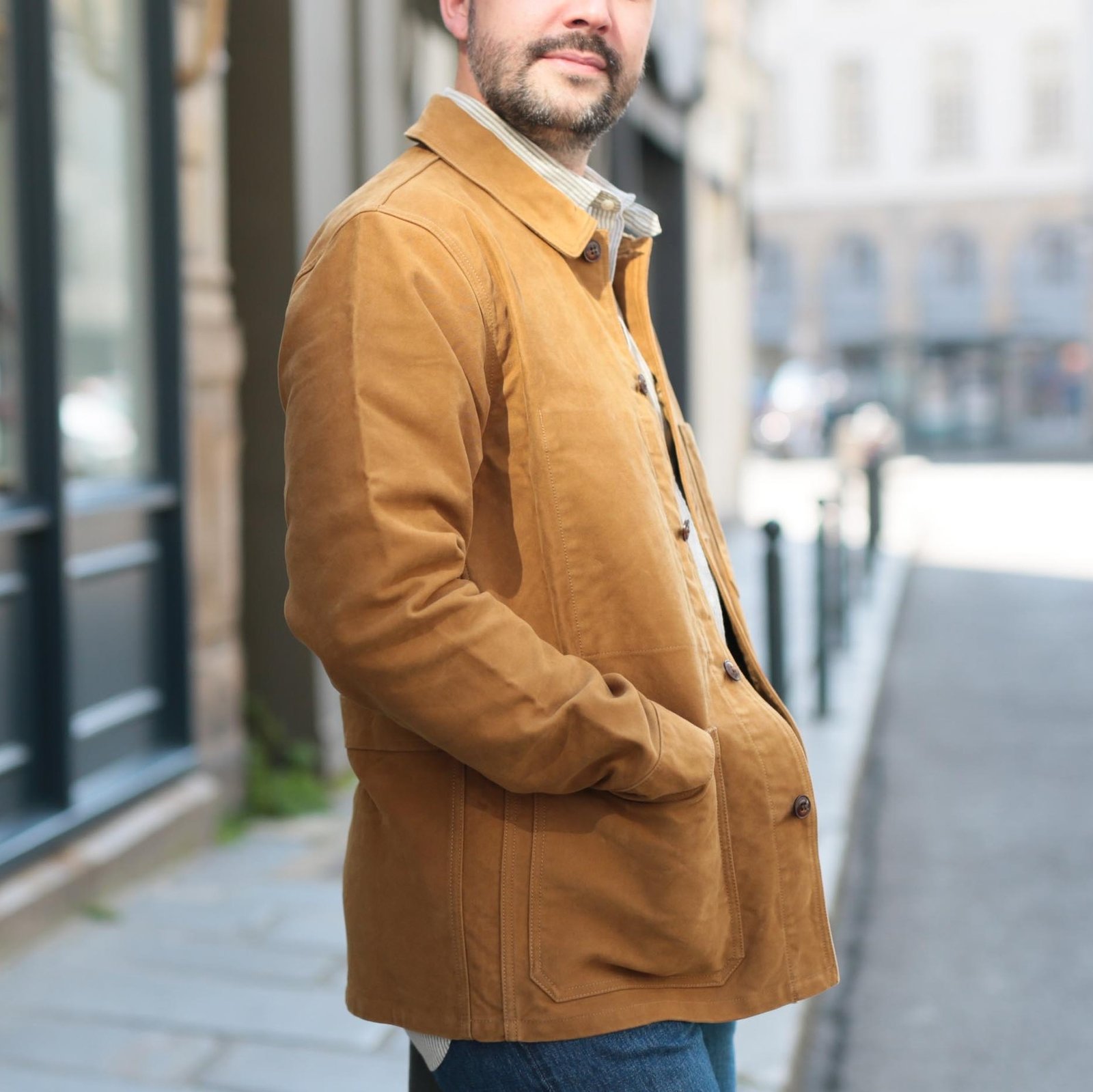 French Moleskin Jacket Beige