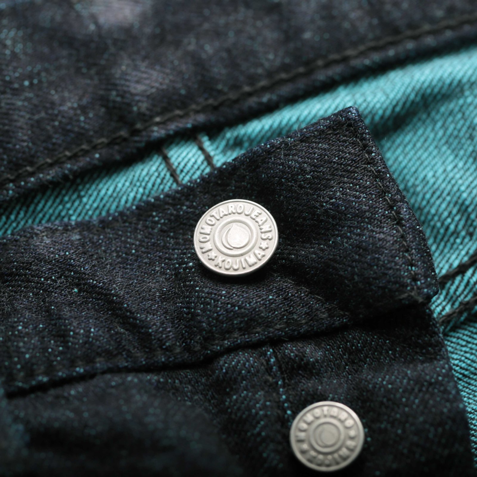 0405-IM High Tapered 15,7oz Indigo x Mint