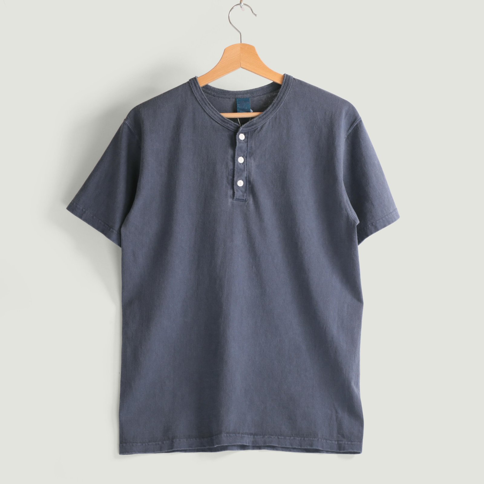 S/S Henley Tee P-Navy