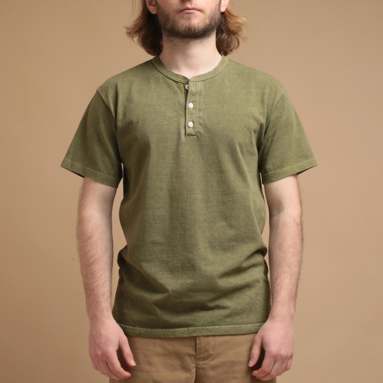 S/S Henley Tee P-Sage