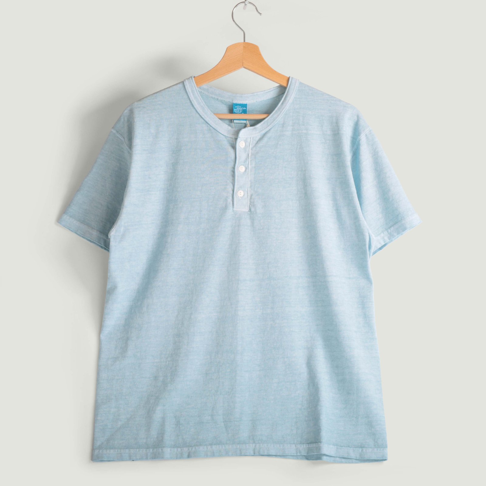 Short Sleeve Henley Tee in Soda Pink