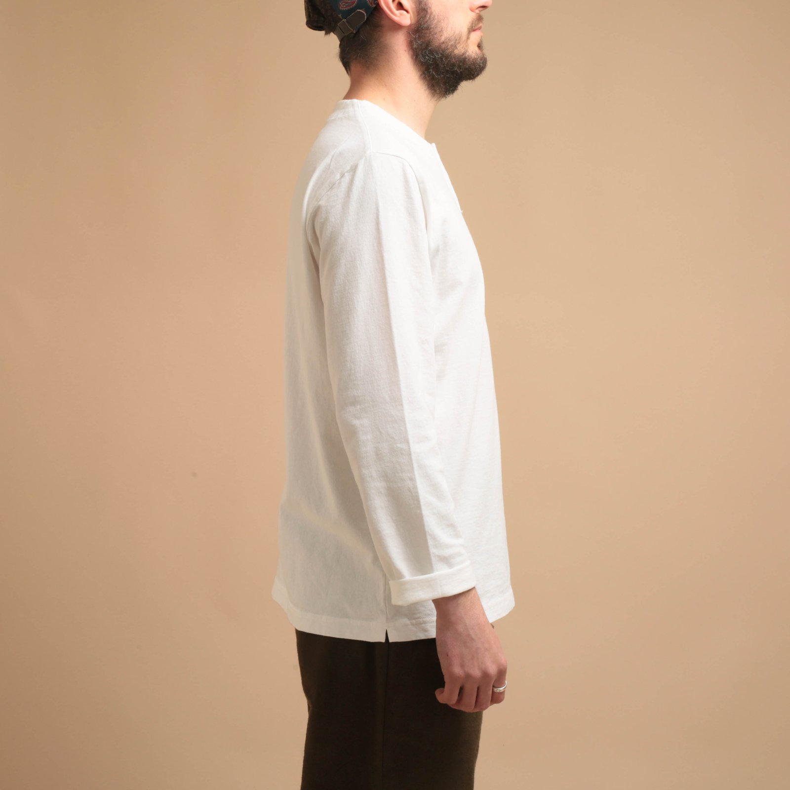 Henleyneck L/S T-Shirt White