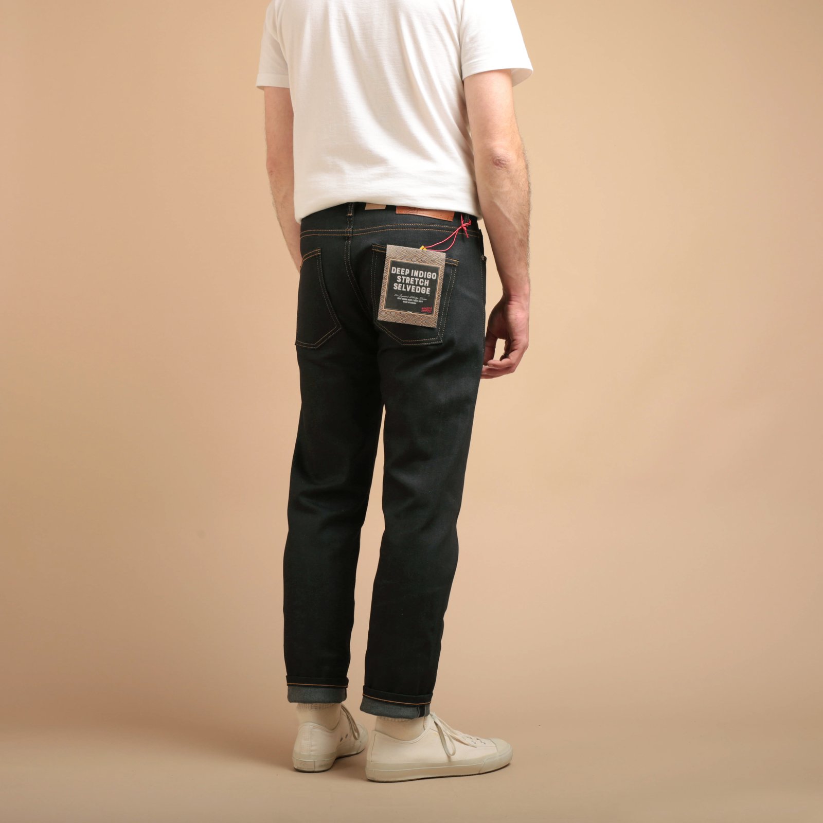 NAKED & FAMOUS SuperGuy Deep Indigo Stretch Selvedge back view photo