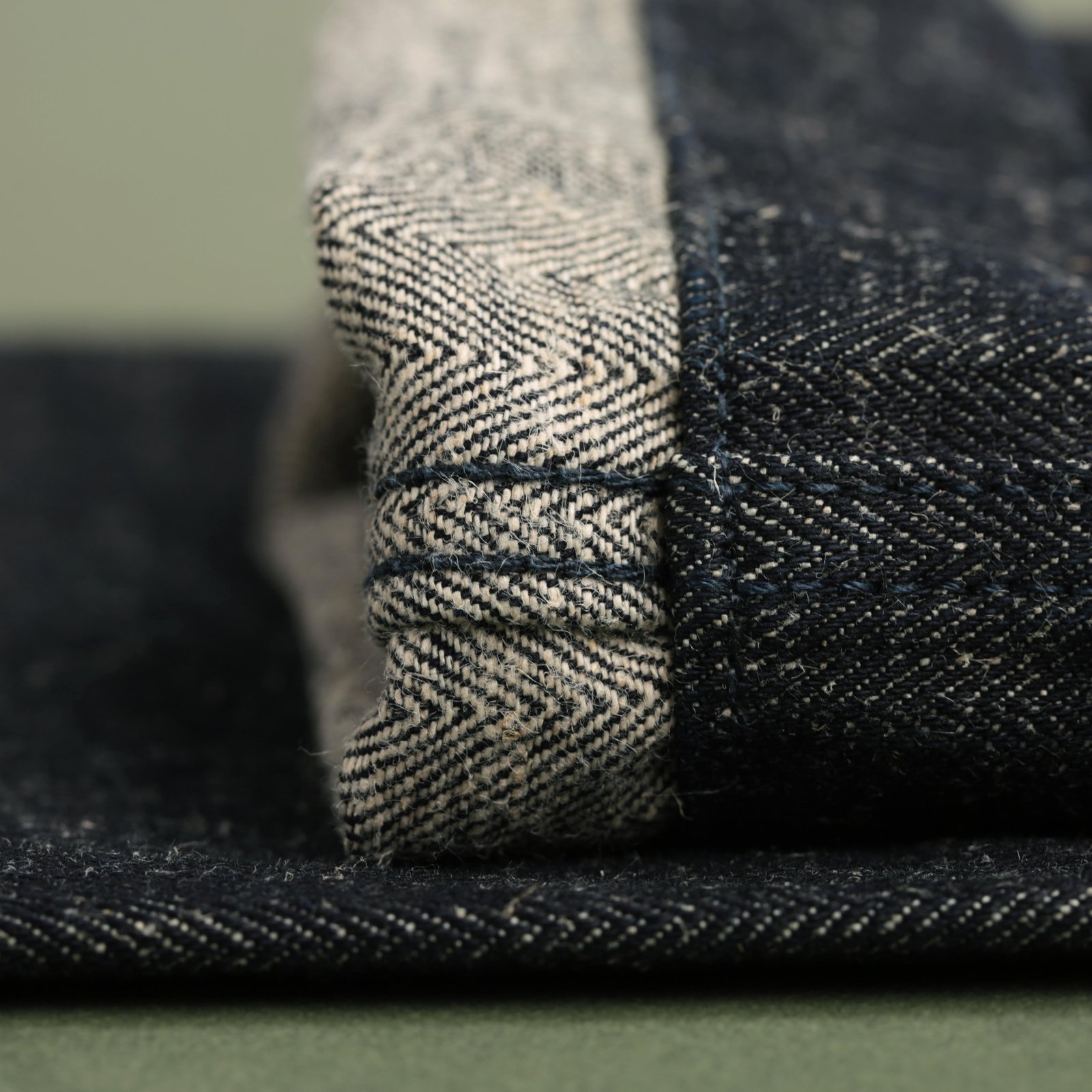 F0516 Herringbone Trousers Indigo