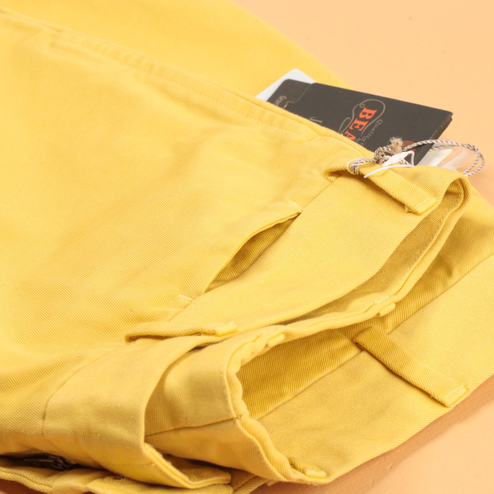 Plain Front Cut-Off Shorts Yellow