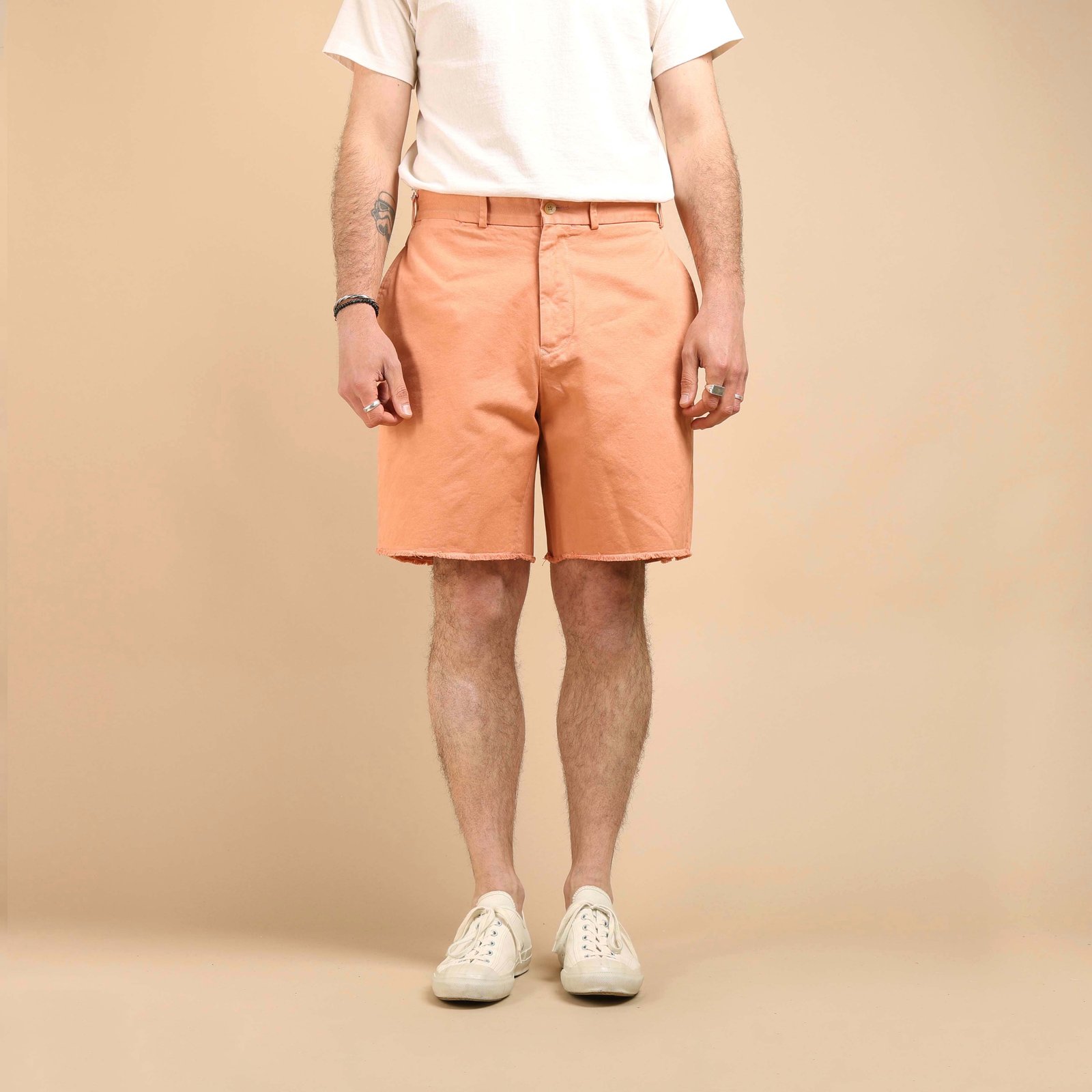 Plain Front Cut-Off Shorts Pink