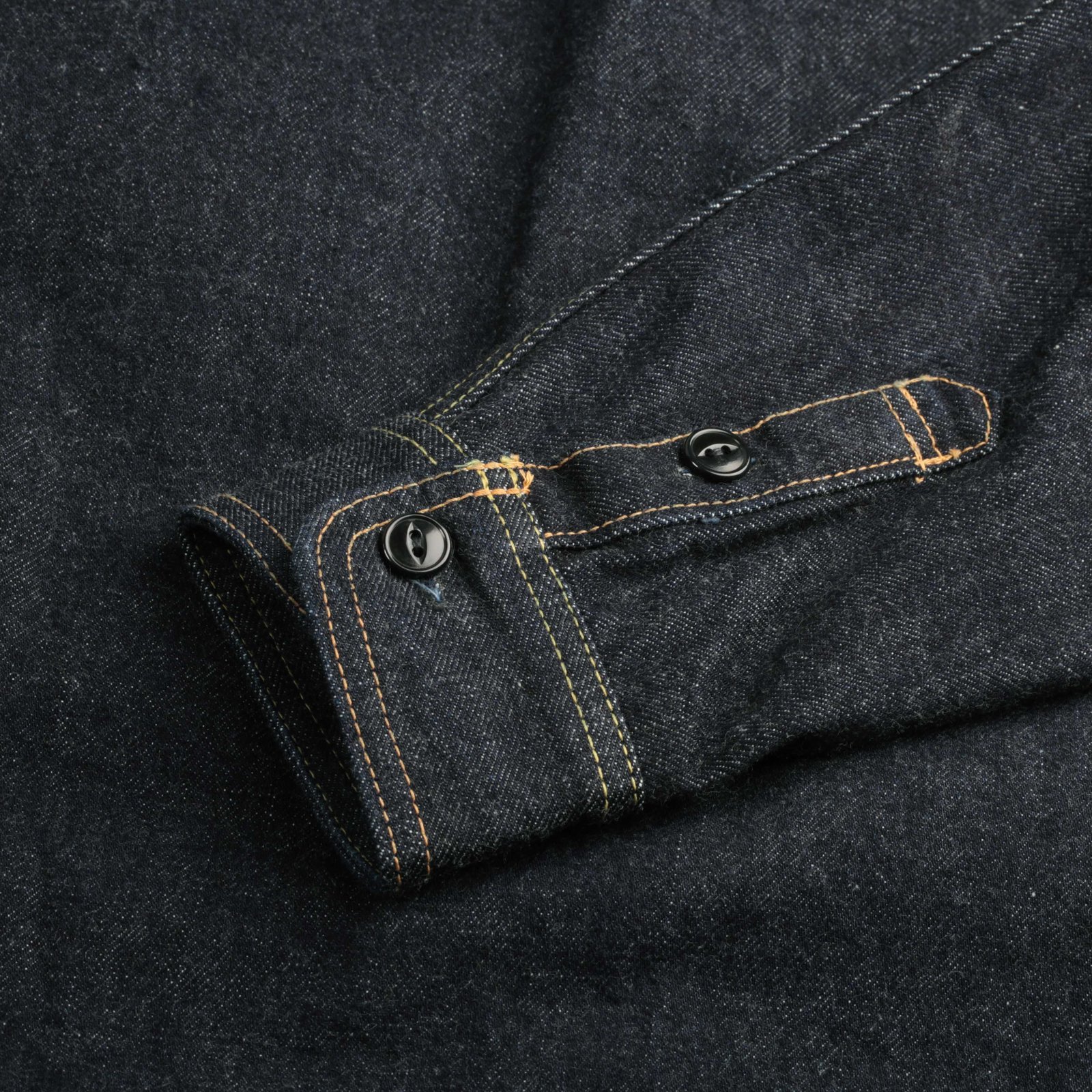 image flâneurs STUDIO D'ARTISAN  D5335 14oz Selvedge Denim Work Shirt manche