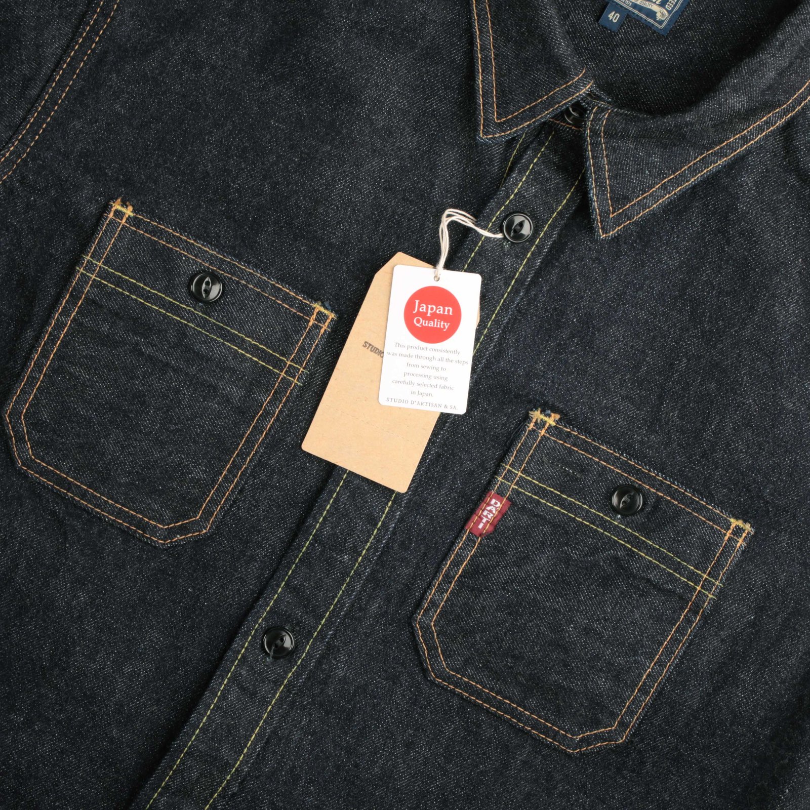 image flâneurs STUDIO D'ARTISAN  D5335 14oz Selvedge Denim Work Shirt front