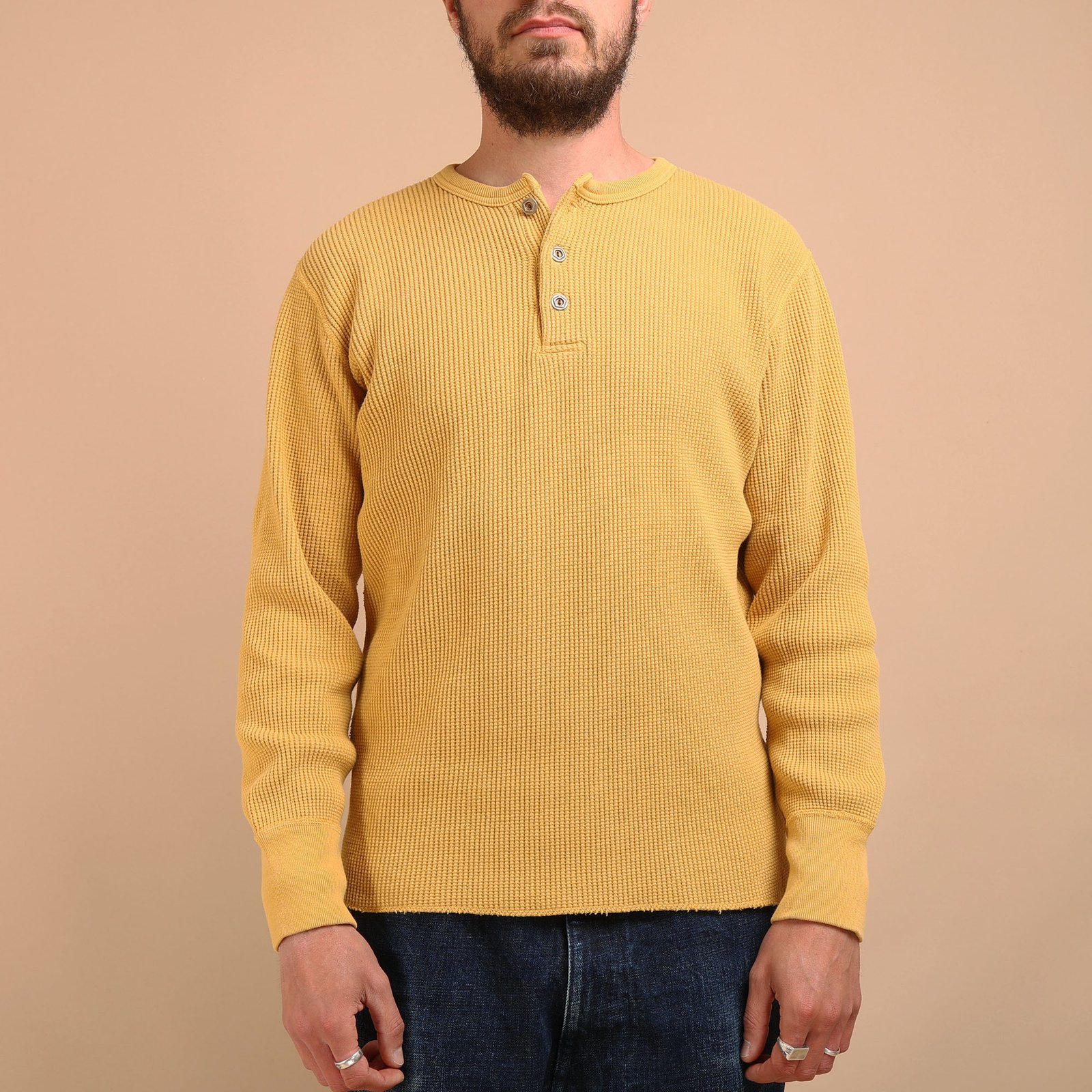 9937 L/S Heavy Thermal Henley Yellow