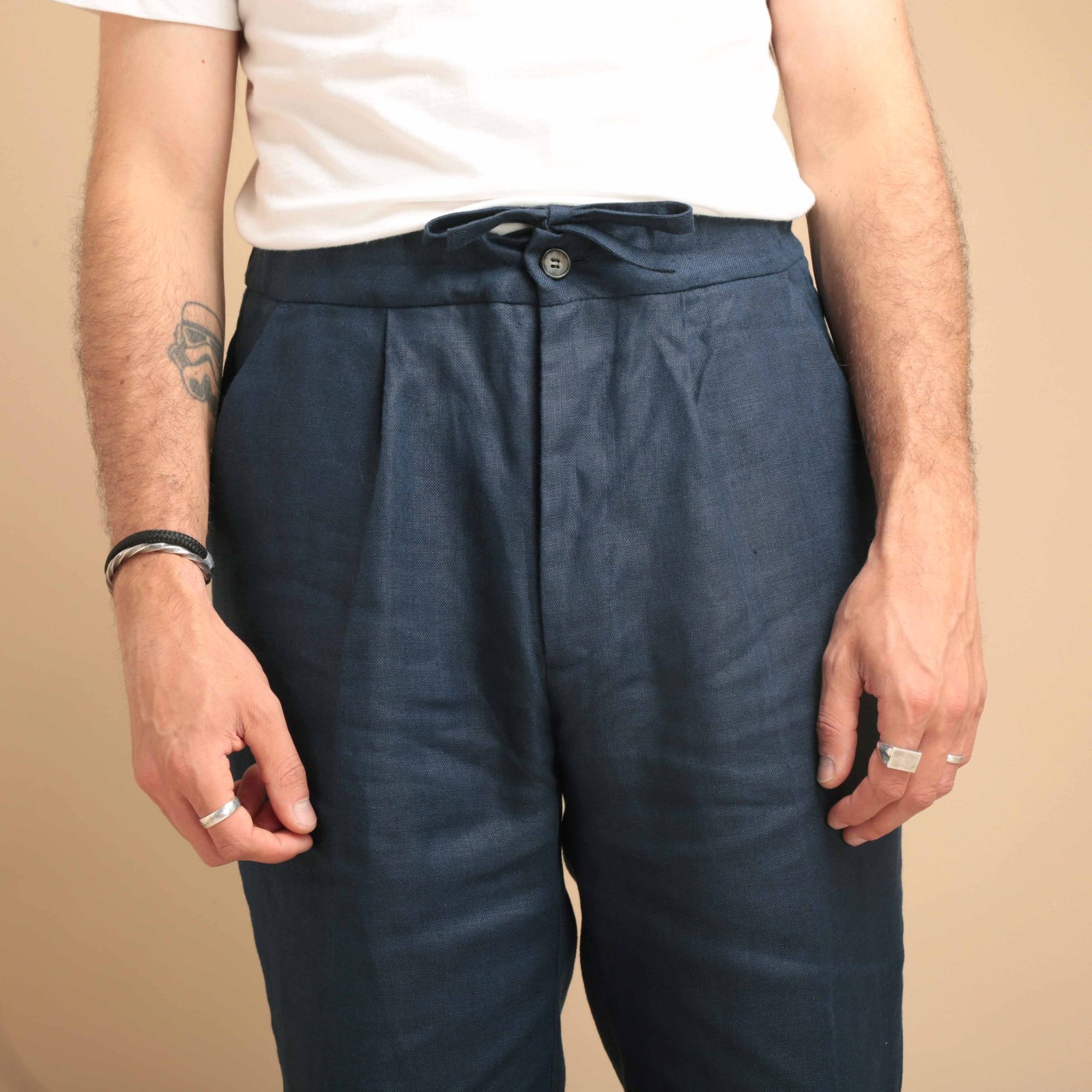 T007 Internal Drawstring Trouser Indigo