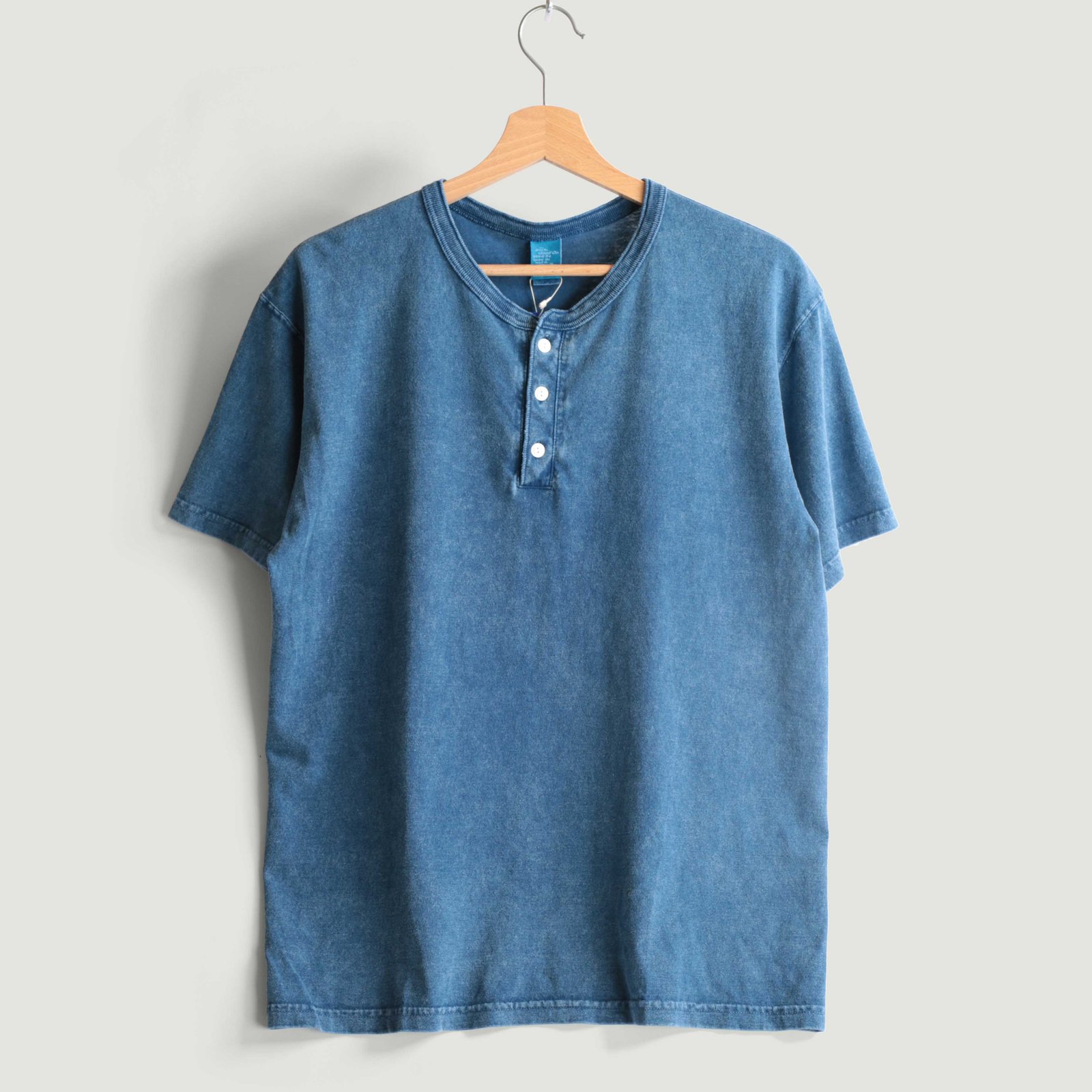 Short Sleeve Henley Tee Ice Blue