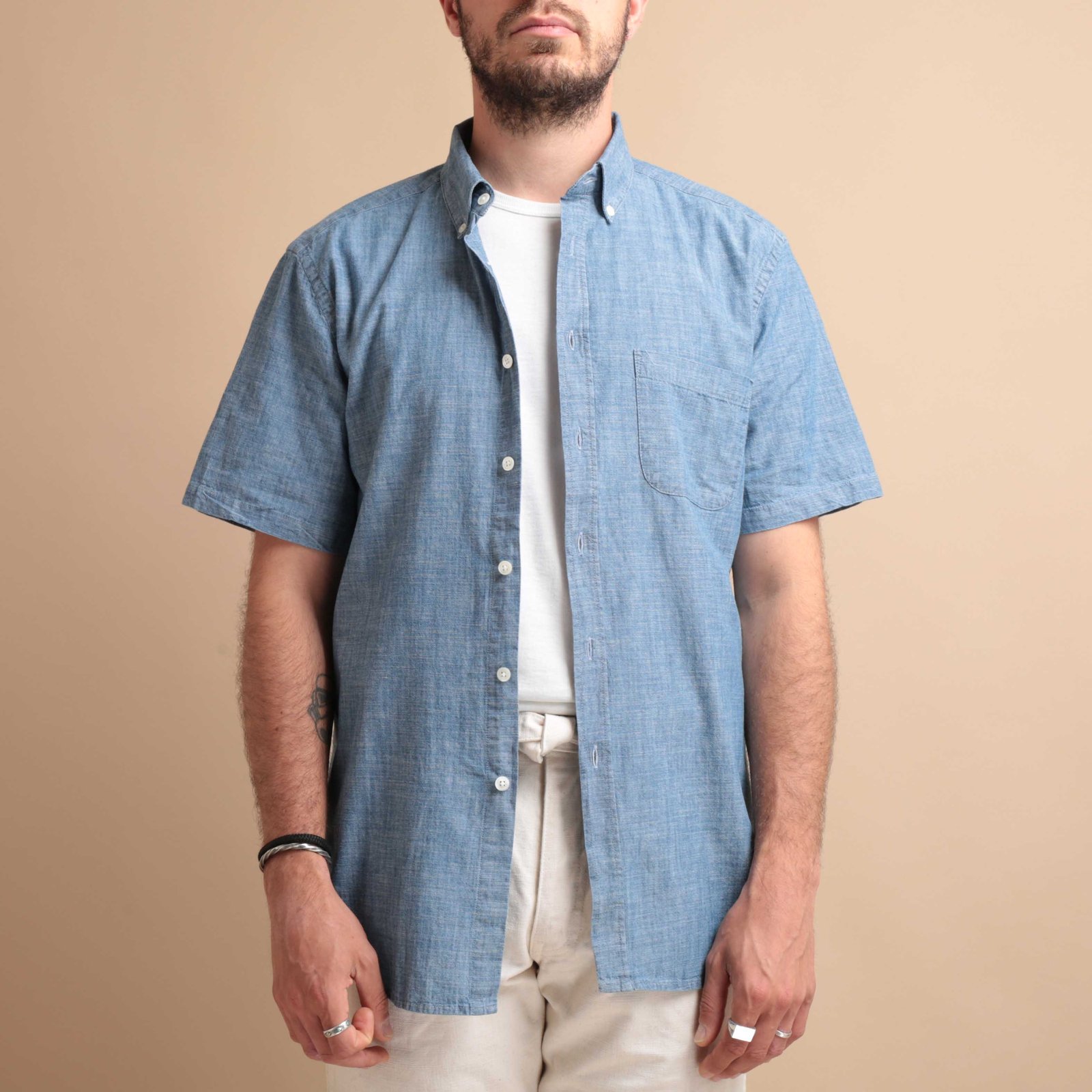 Short Sleeve Chambray Shirt