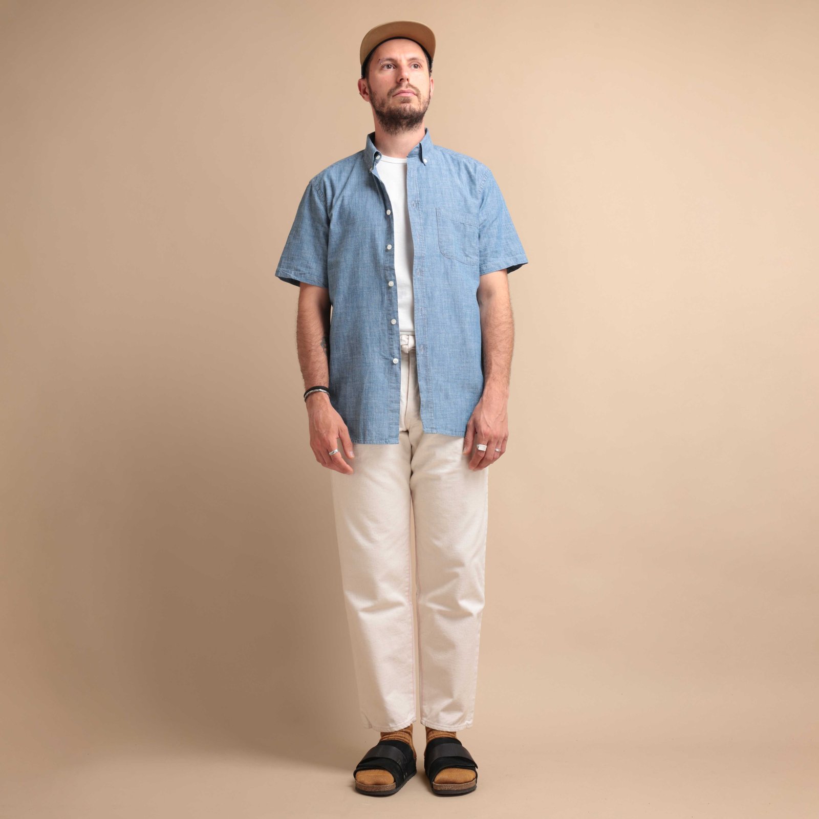 Short Sleeve Chambray Shirt