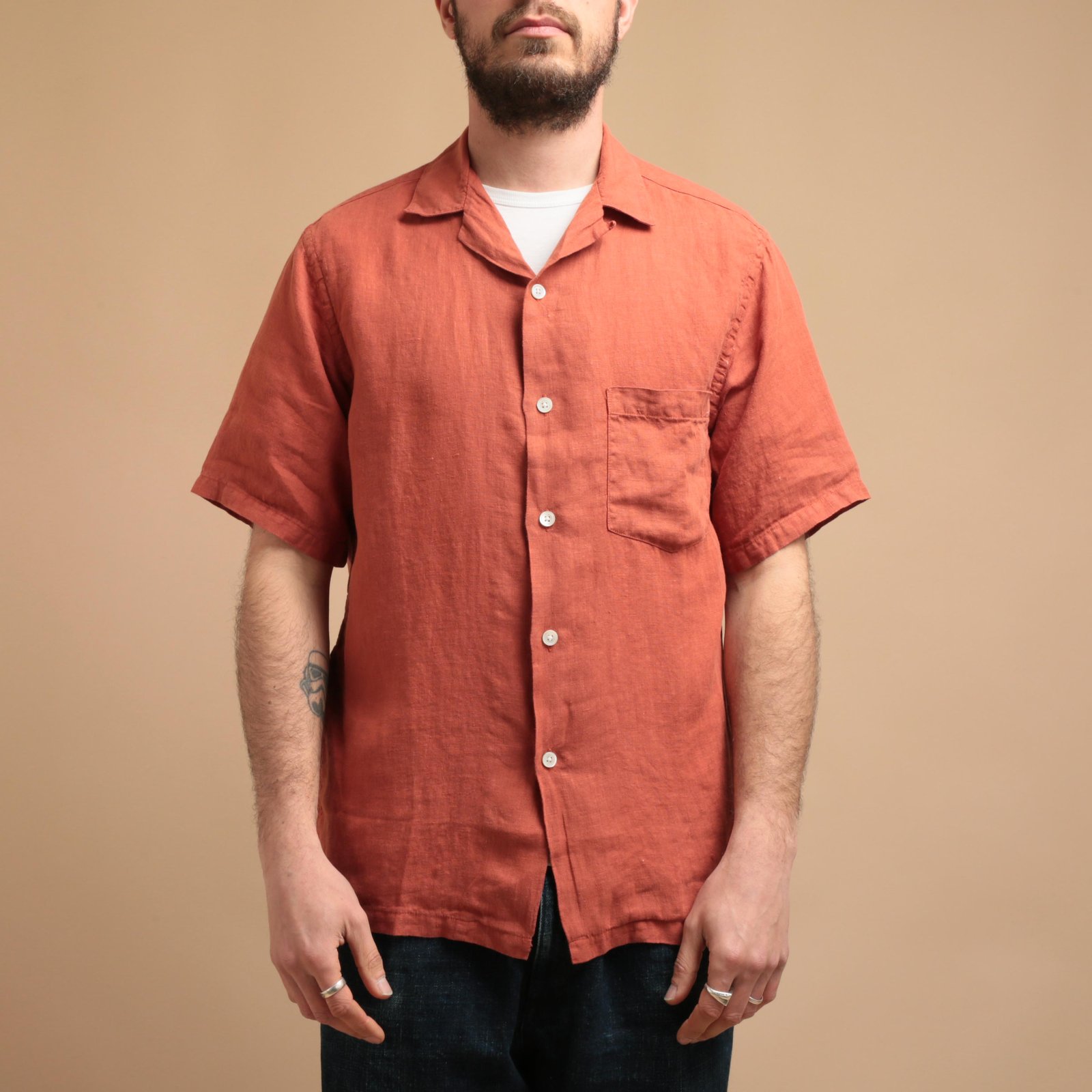 S/S Linen Shirt Terracota