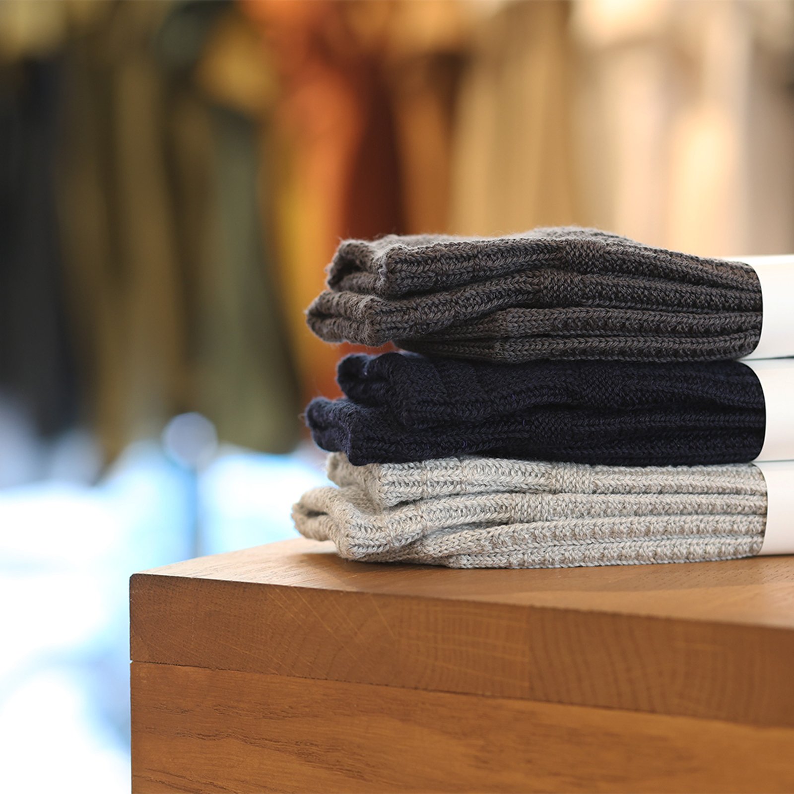 Cotton Waffle Crew Socks Dark Gray