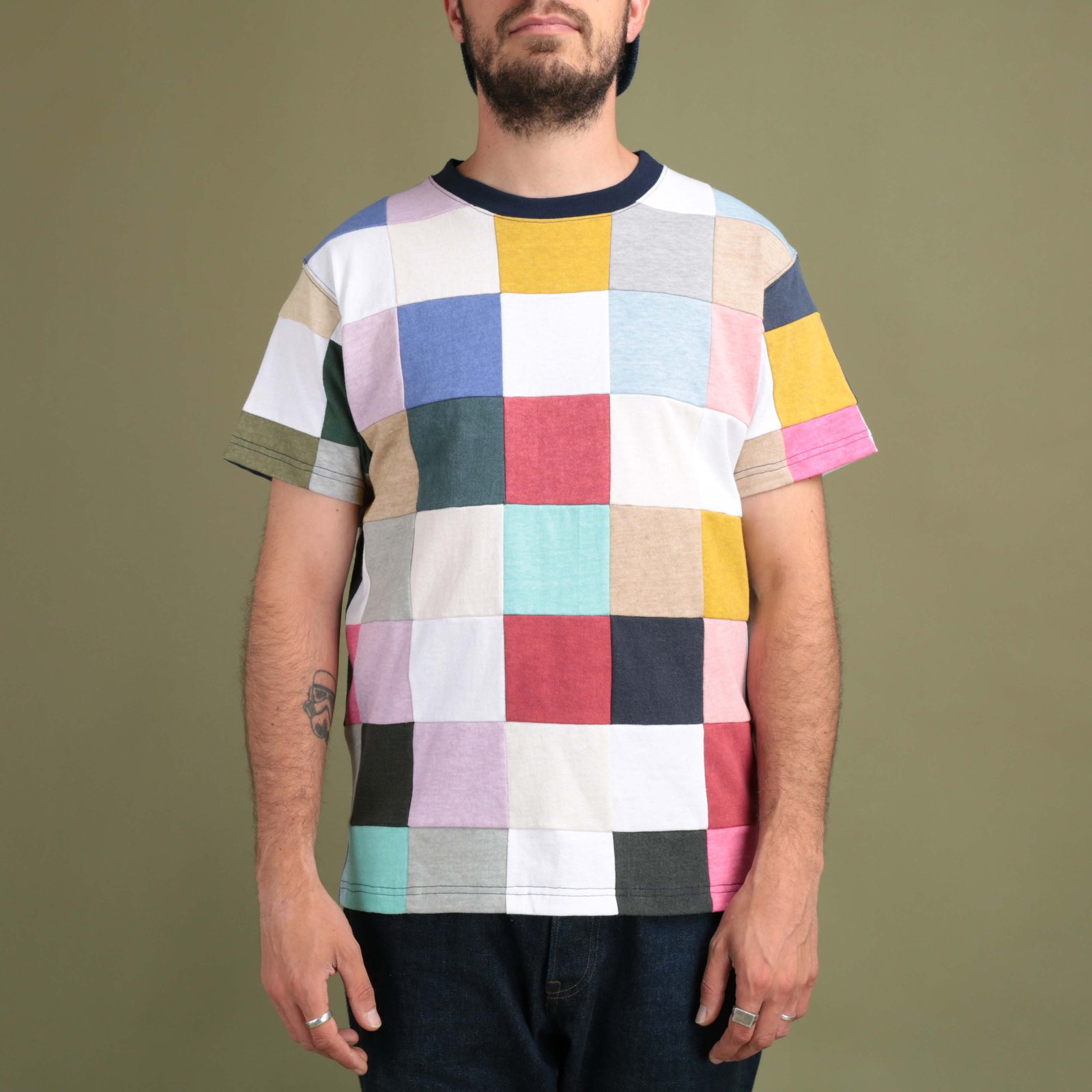 Short Sleeve Square Patchwork Tee