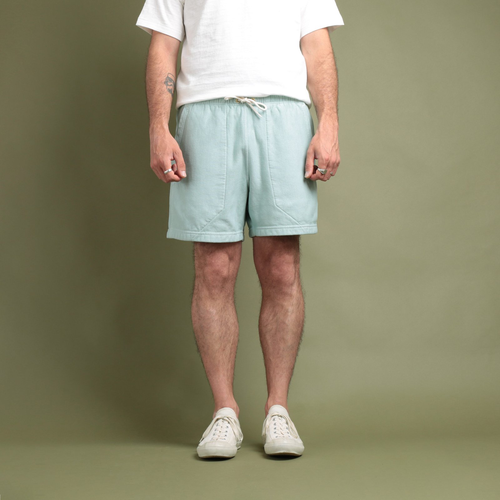 "Spring Terry" Super Tuck Shorts in Gray Mist