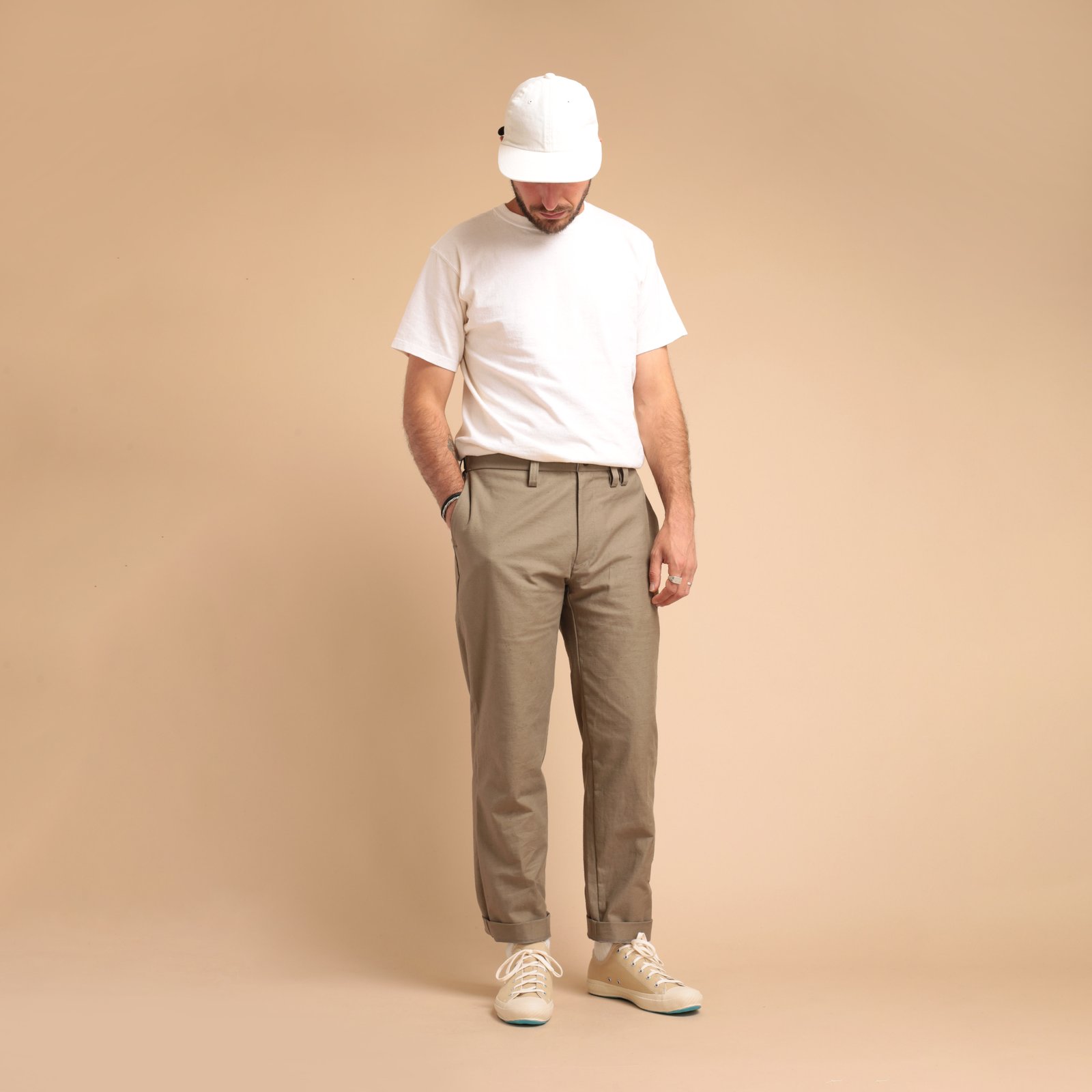 Back Nep Trousers Sepia