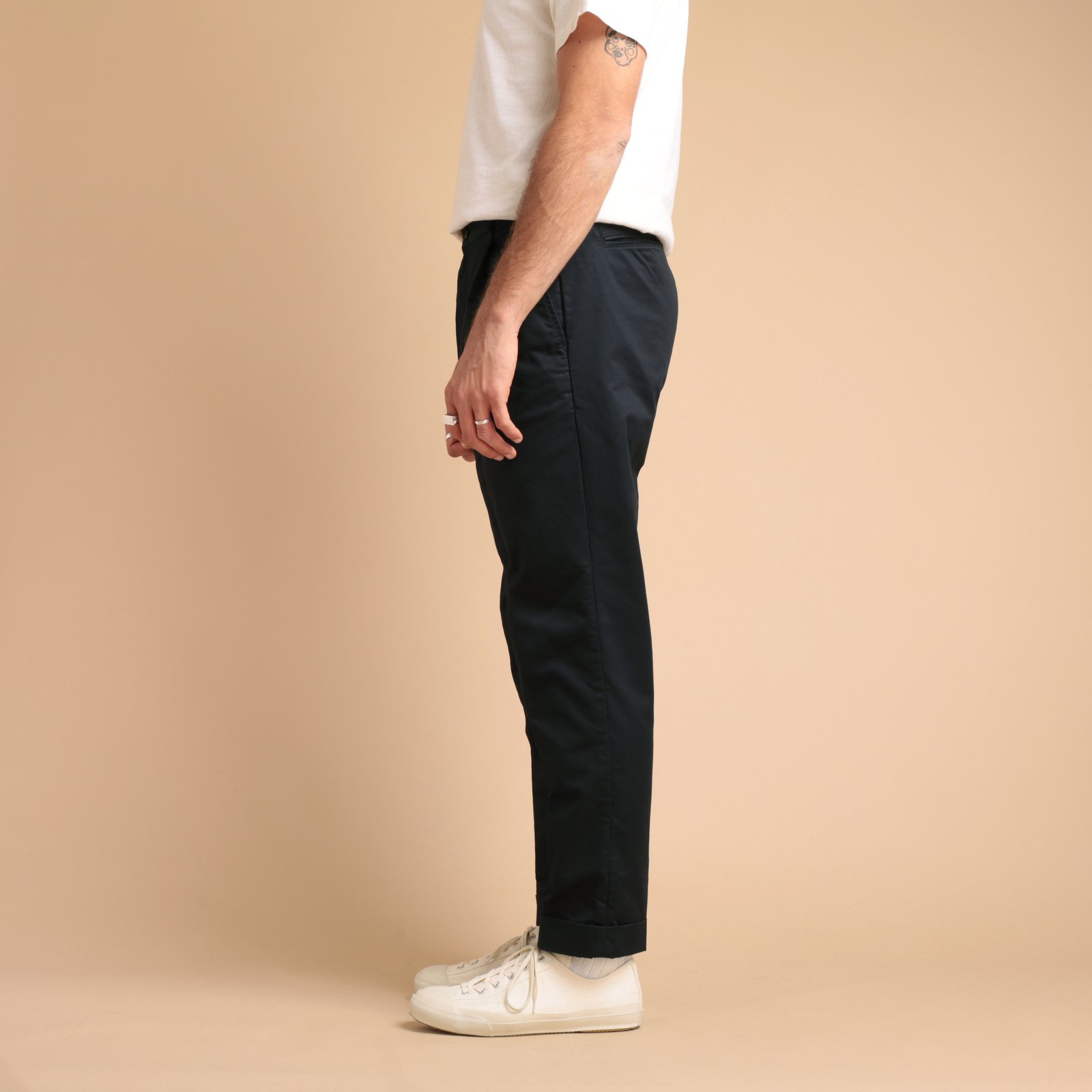 1 Pleat 80/3 Twill Trousers Navy