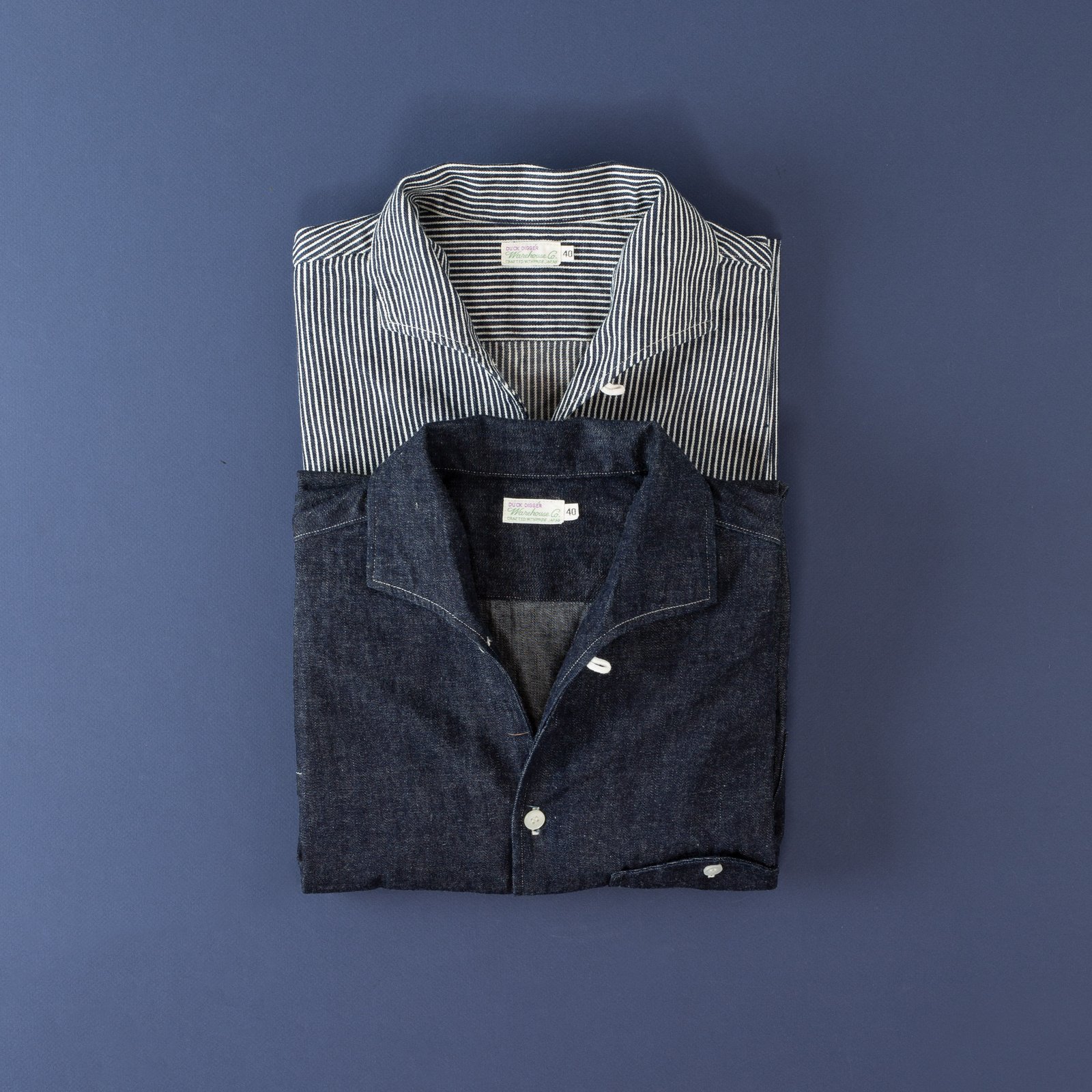 Lot 3091 S/S Open Collar Shirt Denim