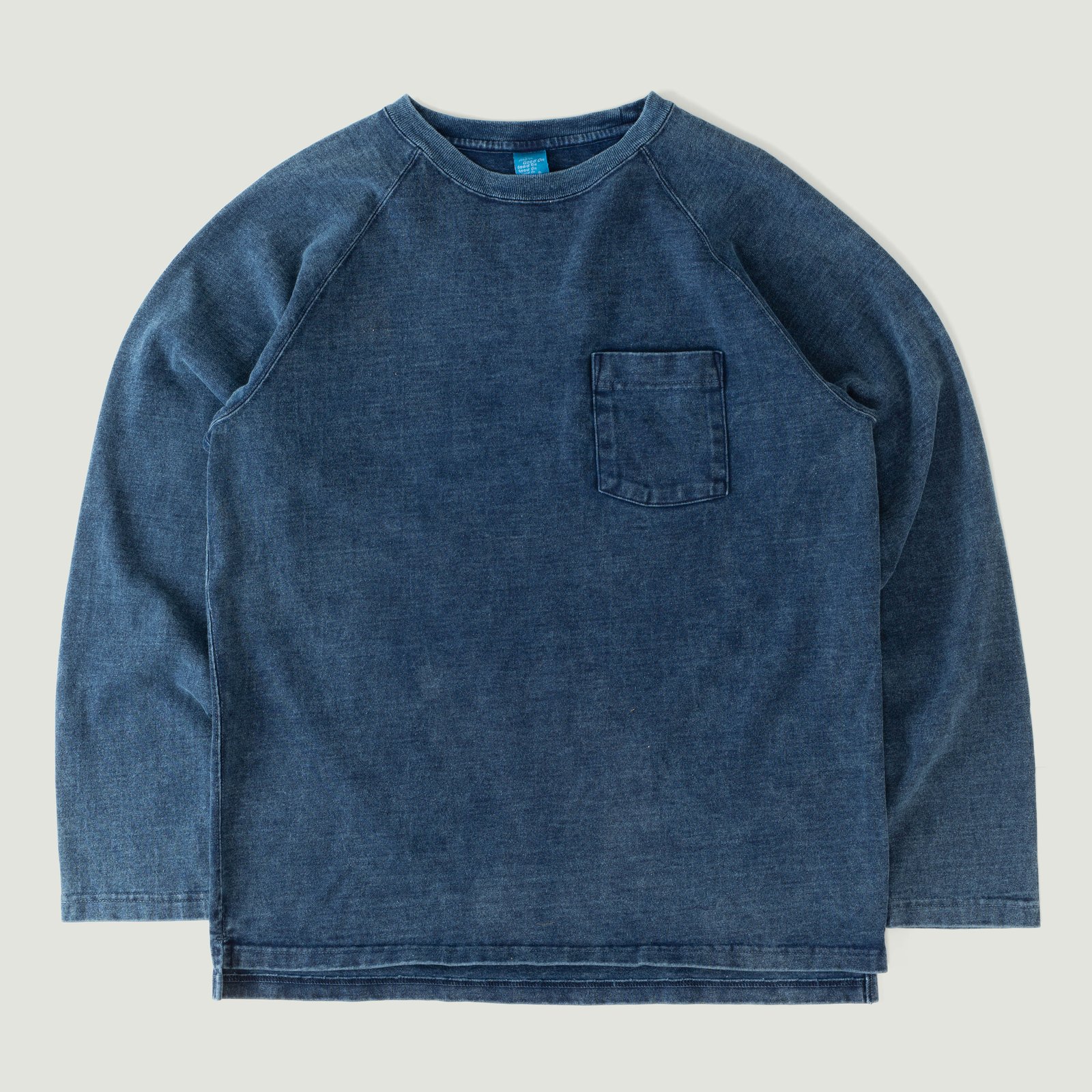 Heavy Raglan L/S Pocket T-shirt Indigo Shave